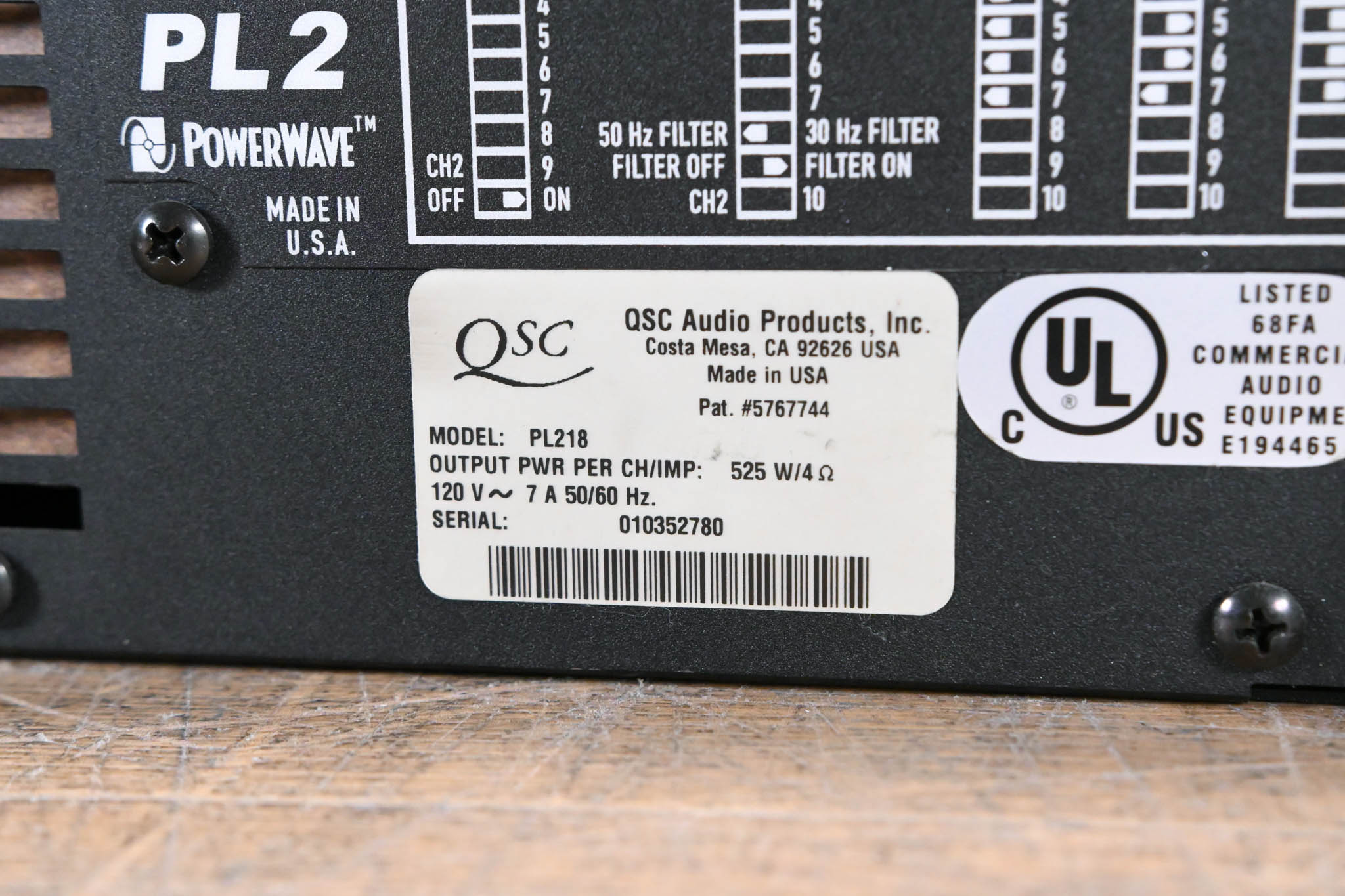 QSC PowerLight 2 PL218 2-Channel Power Amplifier