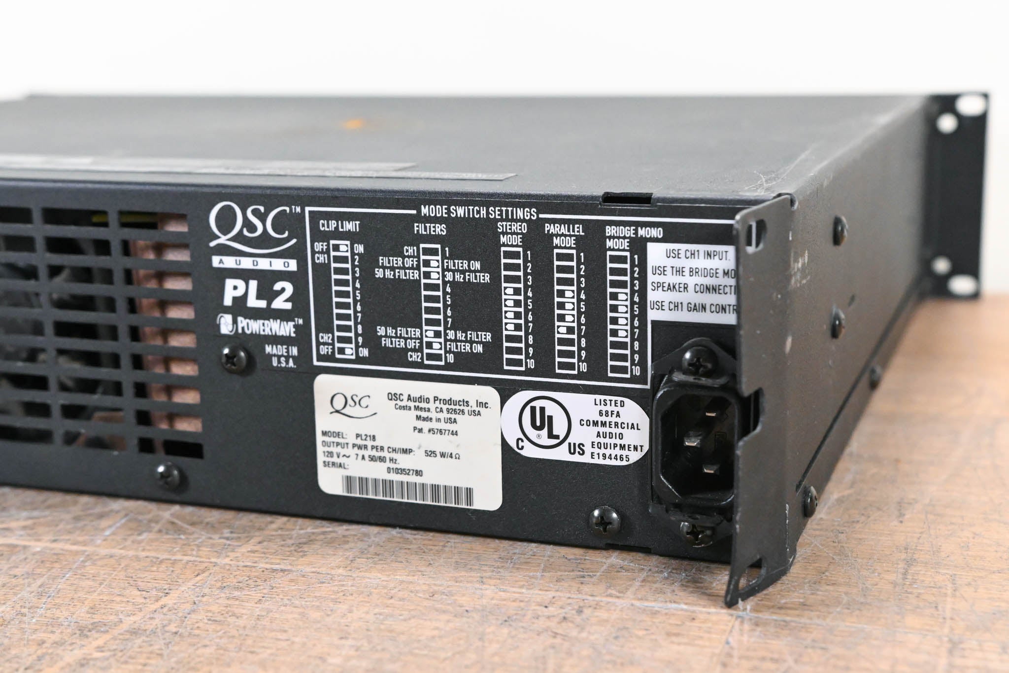 QSC PowerLight 2 PL218 2-Channel Power Amplifier