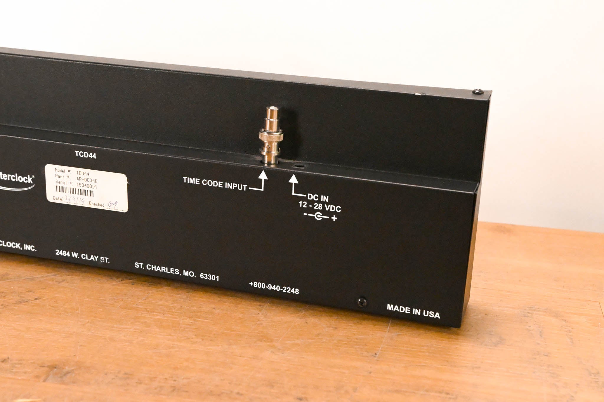 Masterclock TCD44 Time Code Display Studio Clock (NO POWER SUPPLY)
