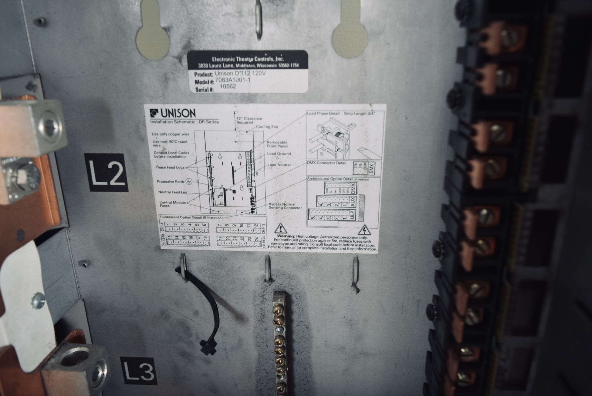 ETC Unison DR12 Dimming Control Panel Enclosure