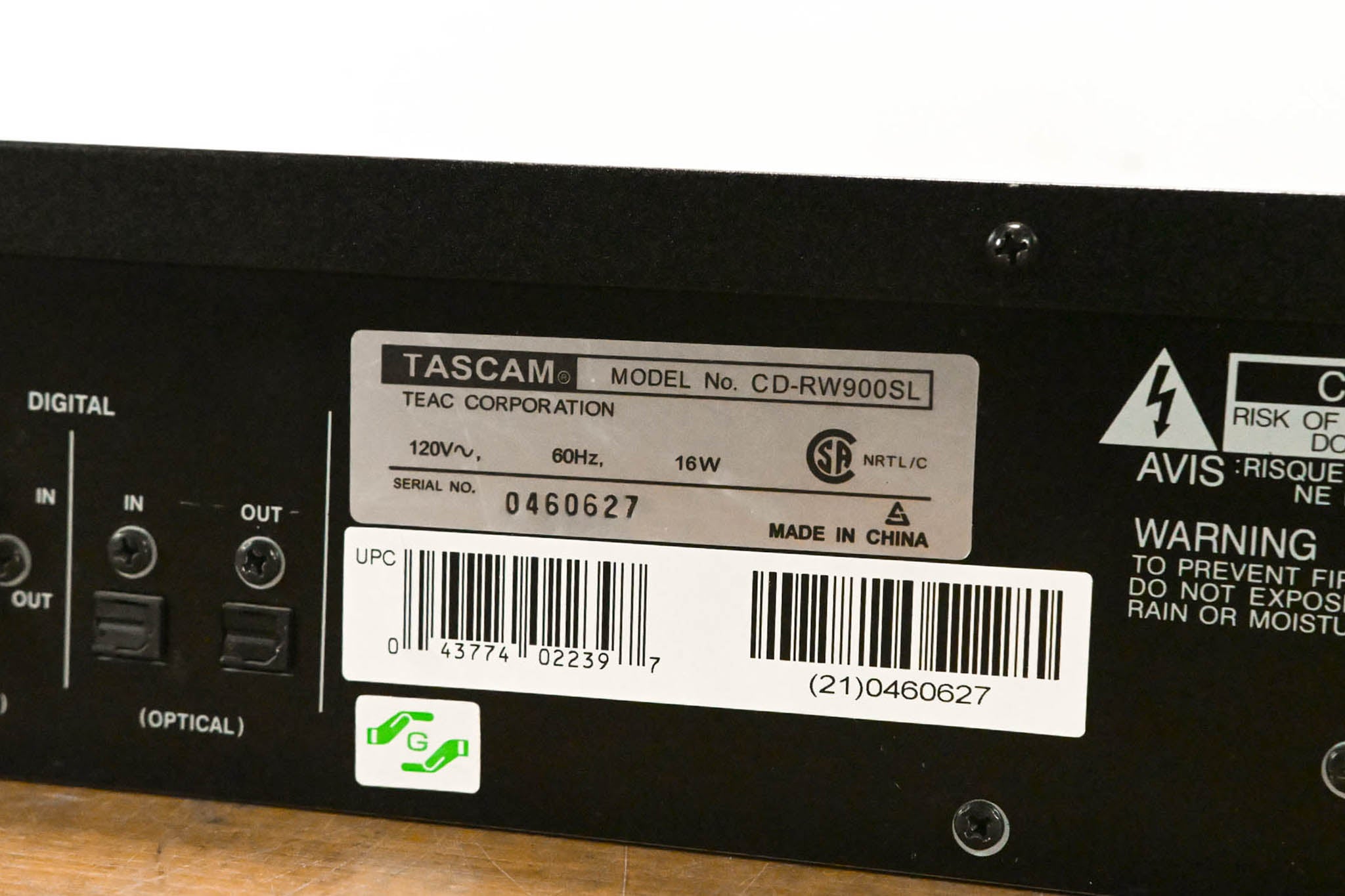 TASCAM CD-RW900SL CD Rewritable Recorder