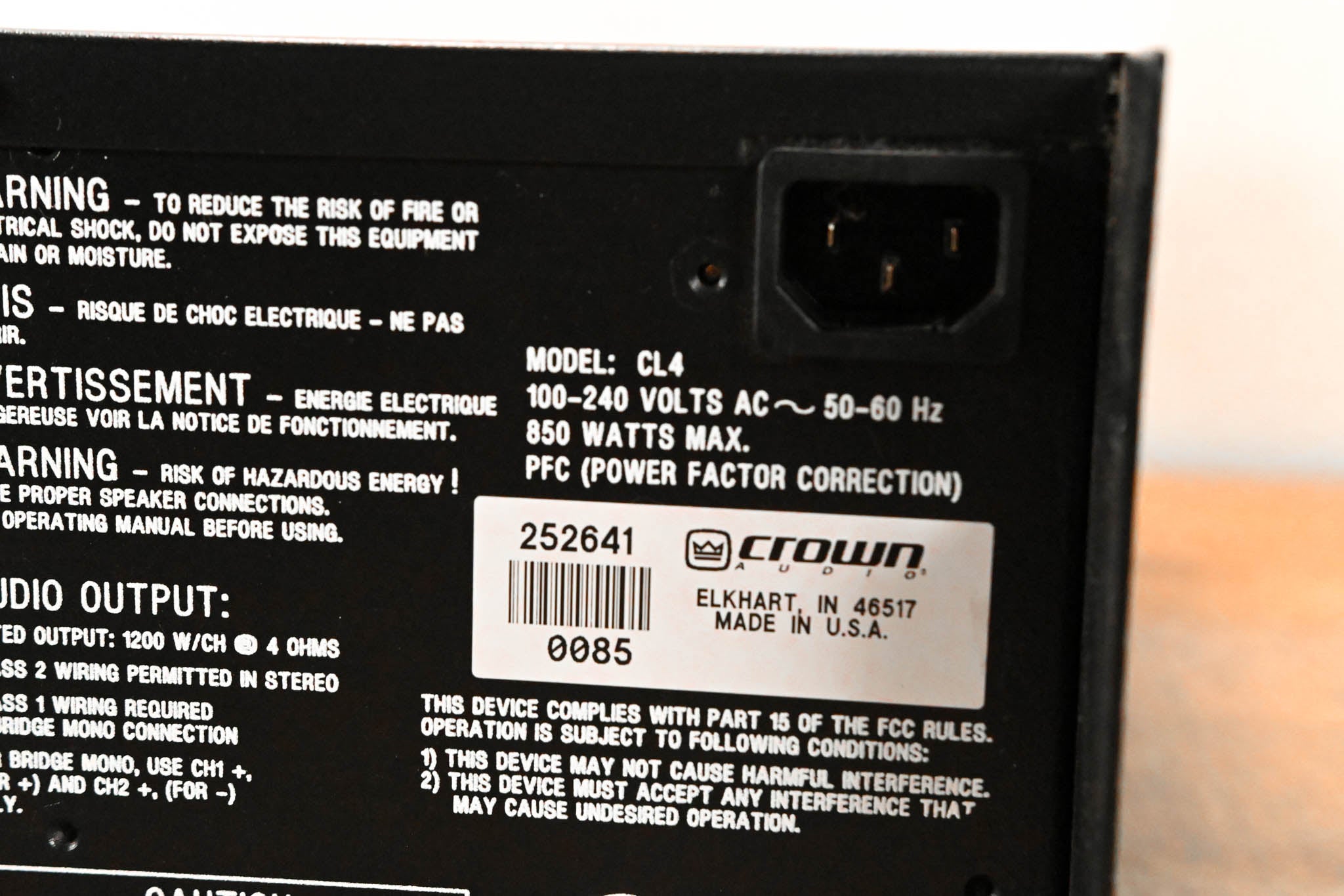 Crown CL4 2-Channel Power Amplifier