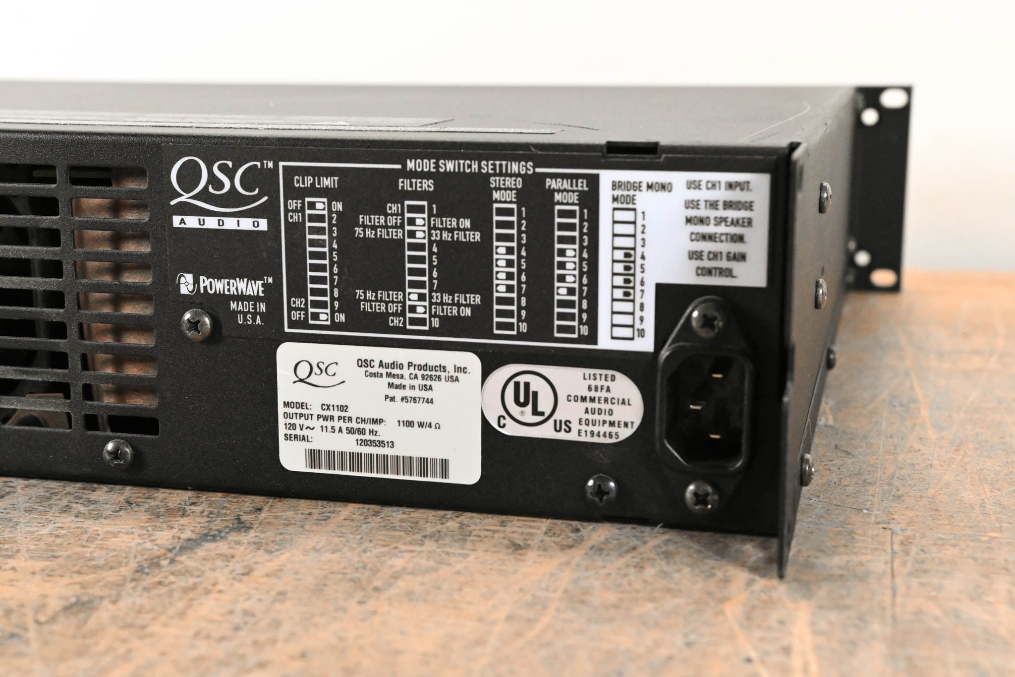 QSC CX1102 700W 2-Channel Power Amplifier