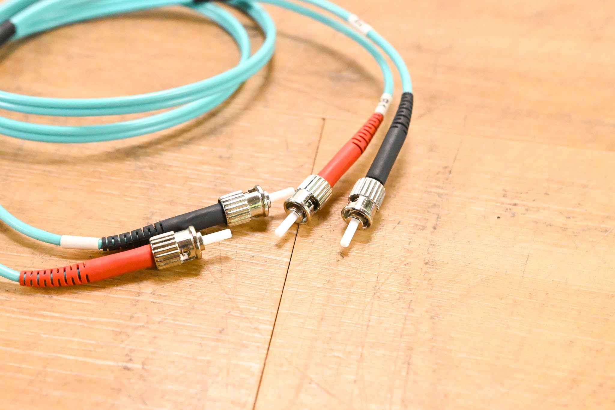 Unbranded ST-ST Duplex OM3 Multimode Fiber Optic Cable - 3'