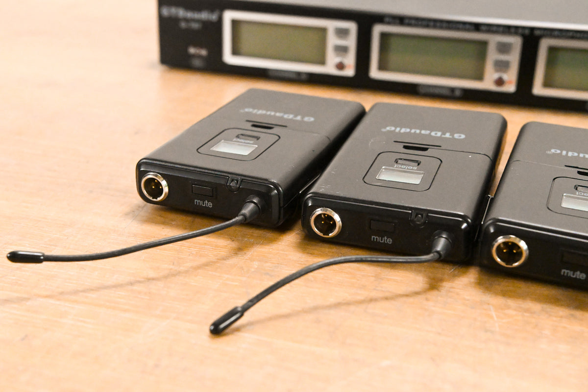 GTD Audio G-787 PLL Pro Wireless Mic Receiver w/ 4 Beltpacks (NO PSU)