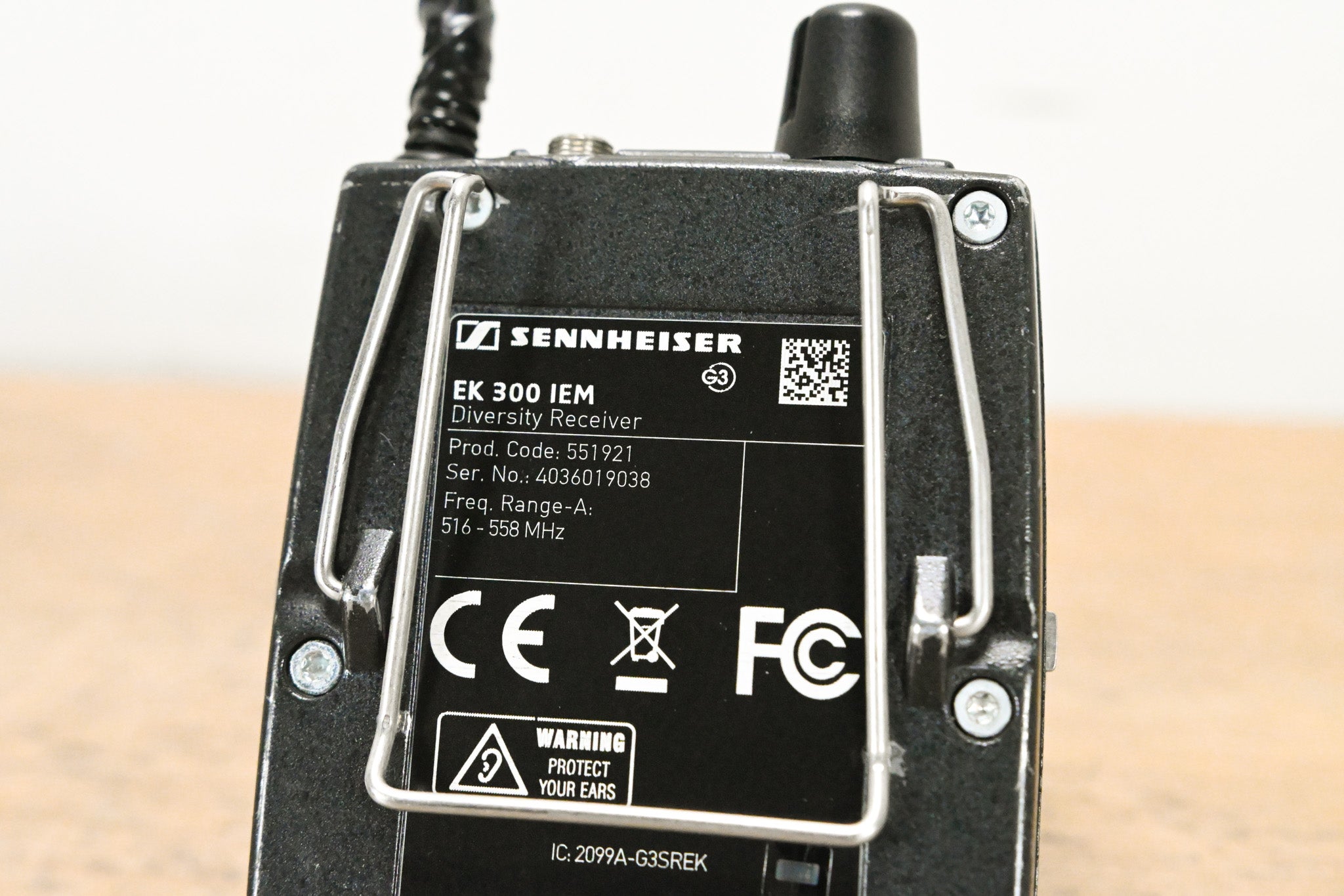 Sennheiser EK 300 IEM G3 Bodypack Wireless Receiver A Range: 516-558 MHz