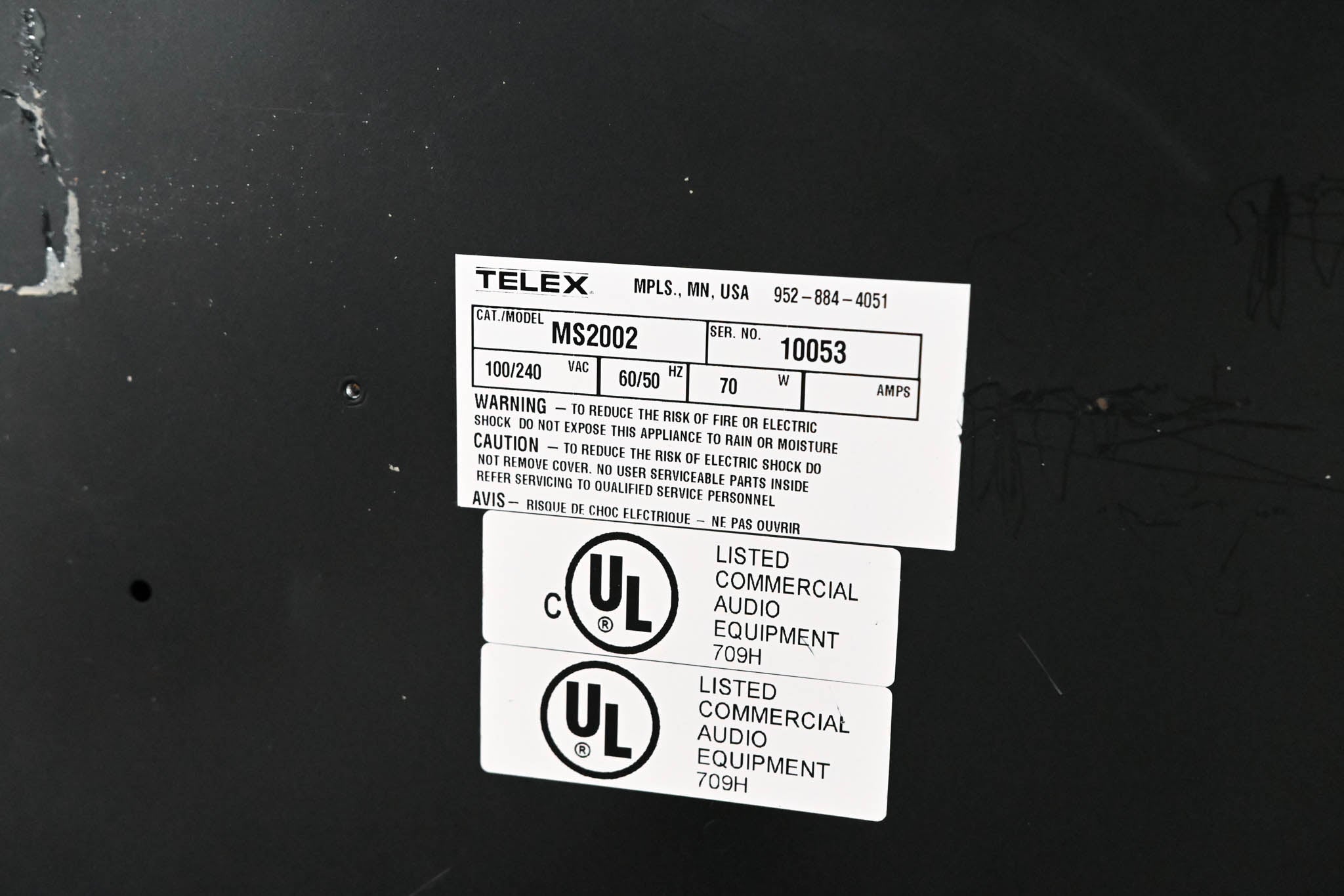 Telex MS-2002 2-Channel Master Station and Power Supply