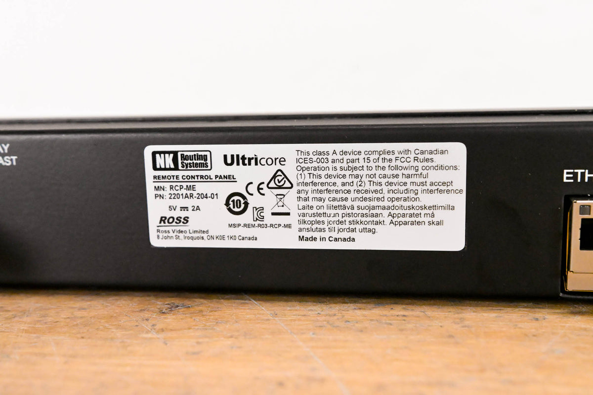 Ross Ultricore RCP-ME Remote Control Panel