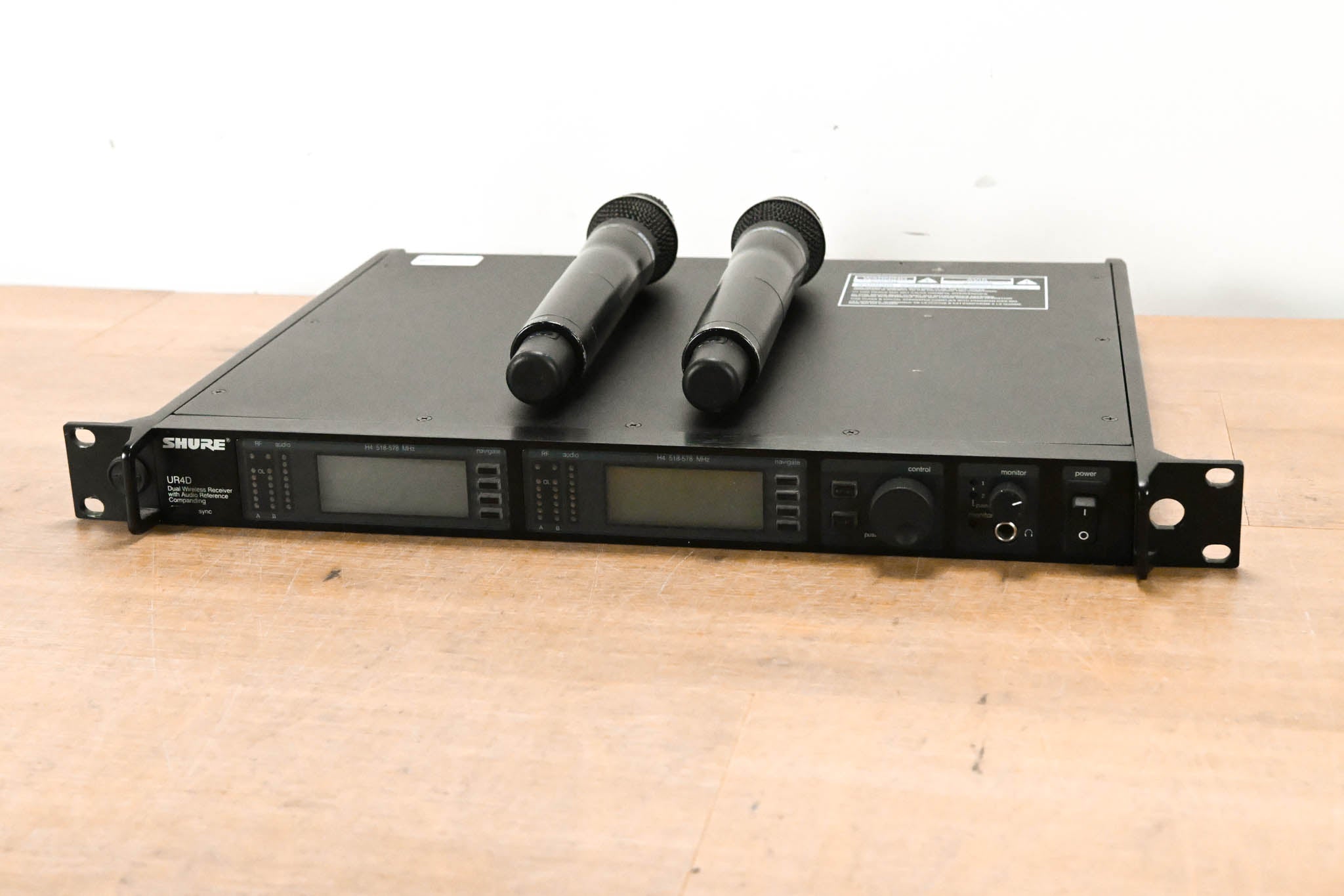 Shure UR4D Wireless Receiver w/ two UR2/SM87A Handheld Transmitters - H4