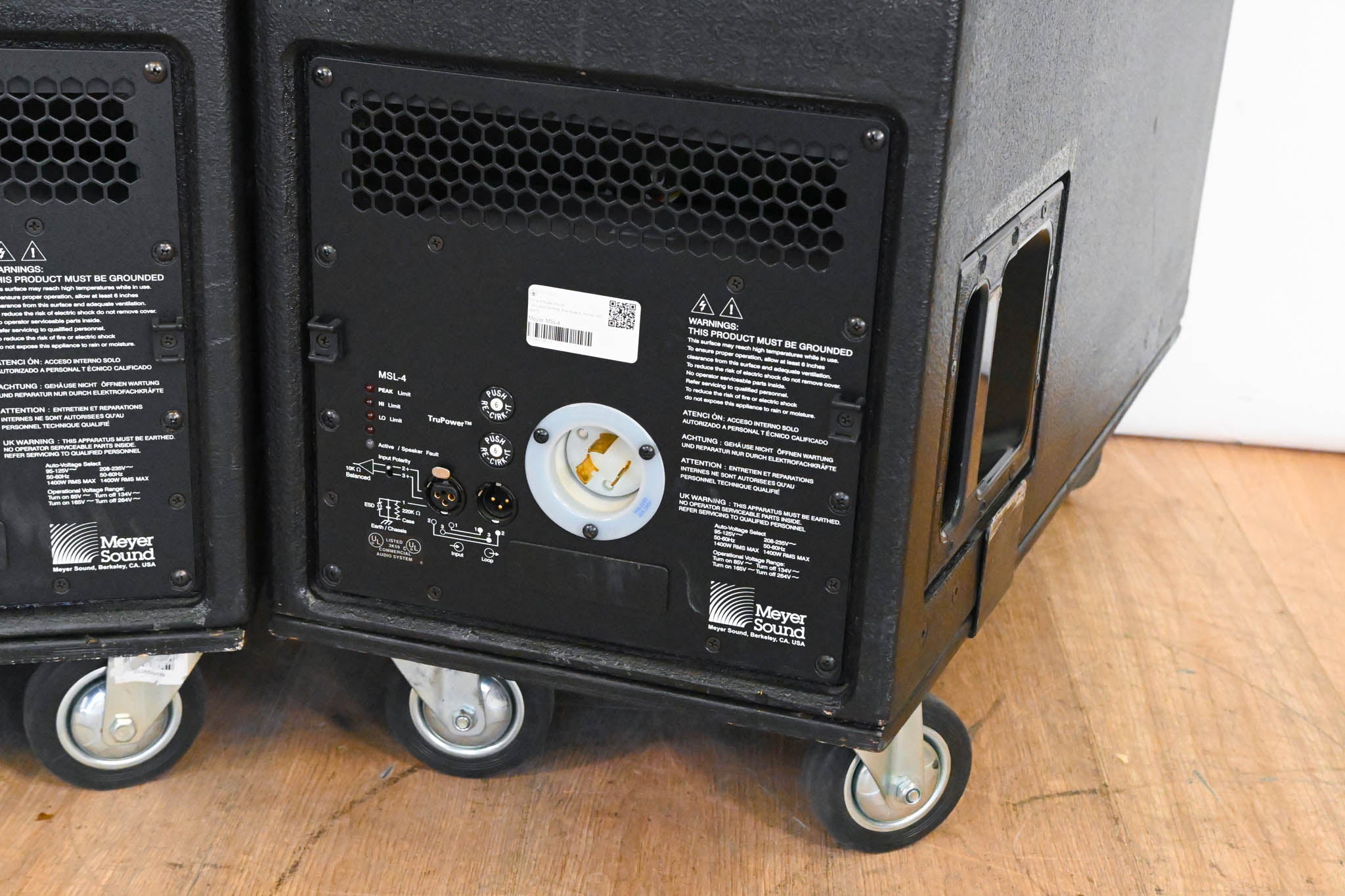 Meyer Sound MSL-4 Self-Powered Reinforcement Speaker (PAIR) w/ Wheels