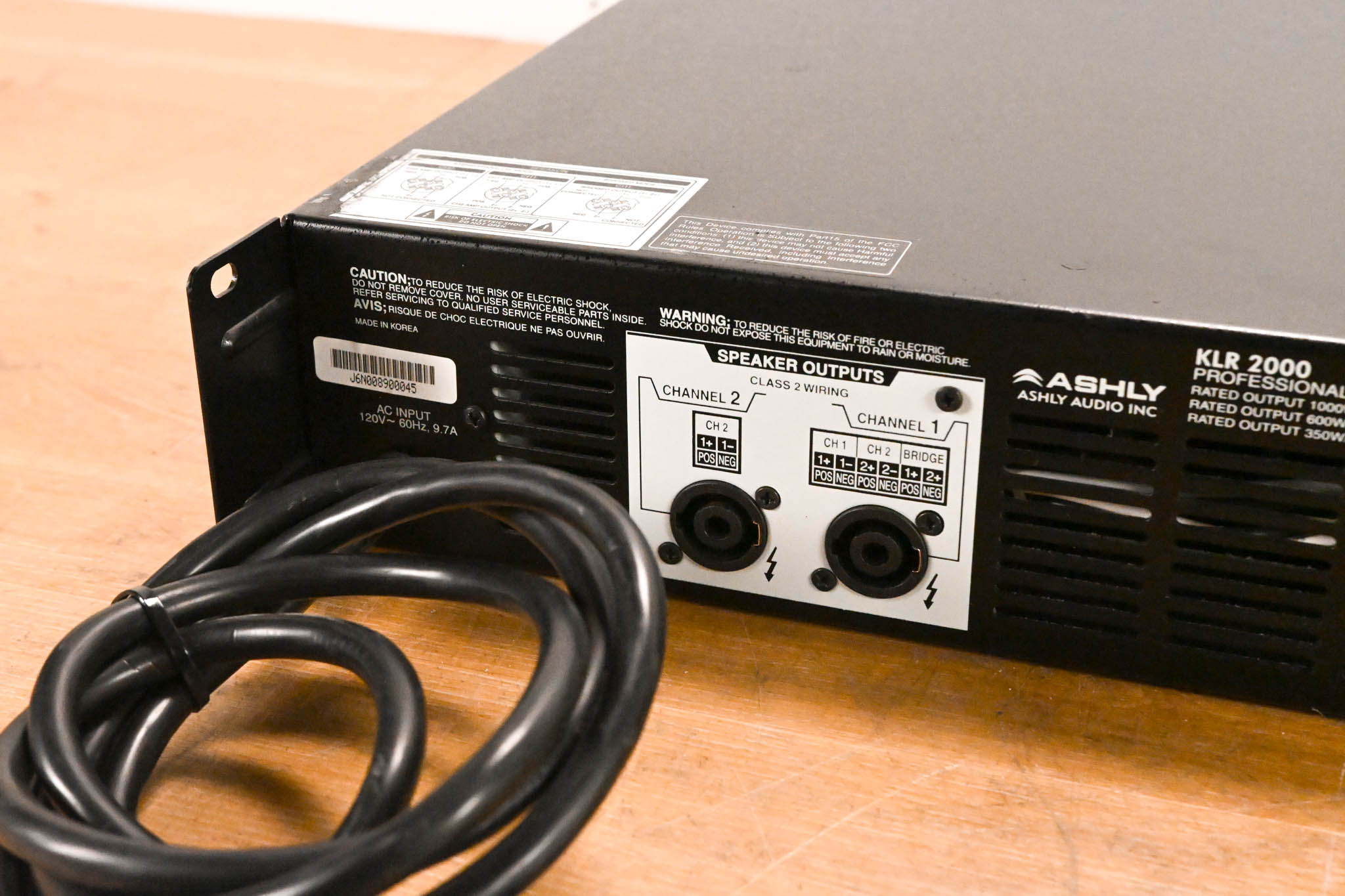 Ashly KLR-2000 Dual-Channel 1,000W Power Amplifier