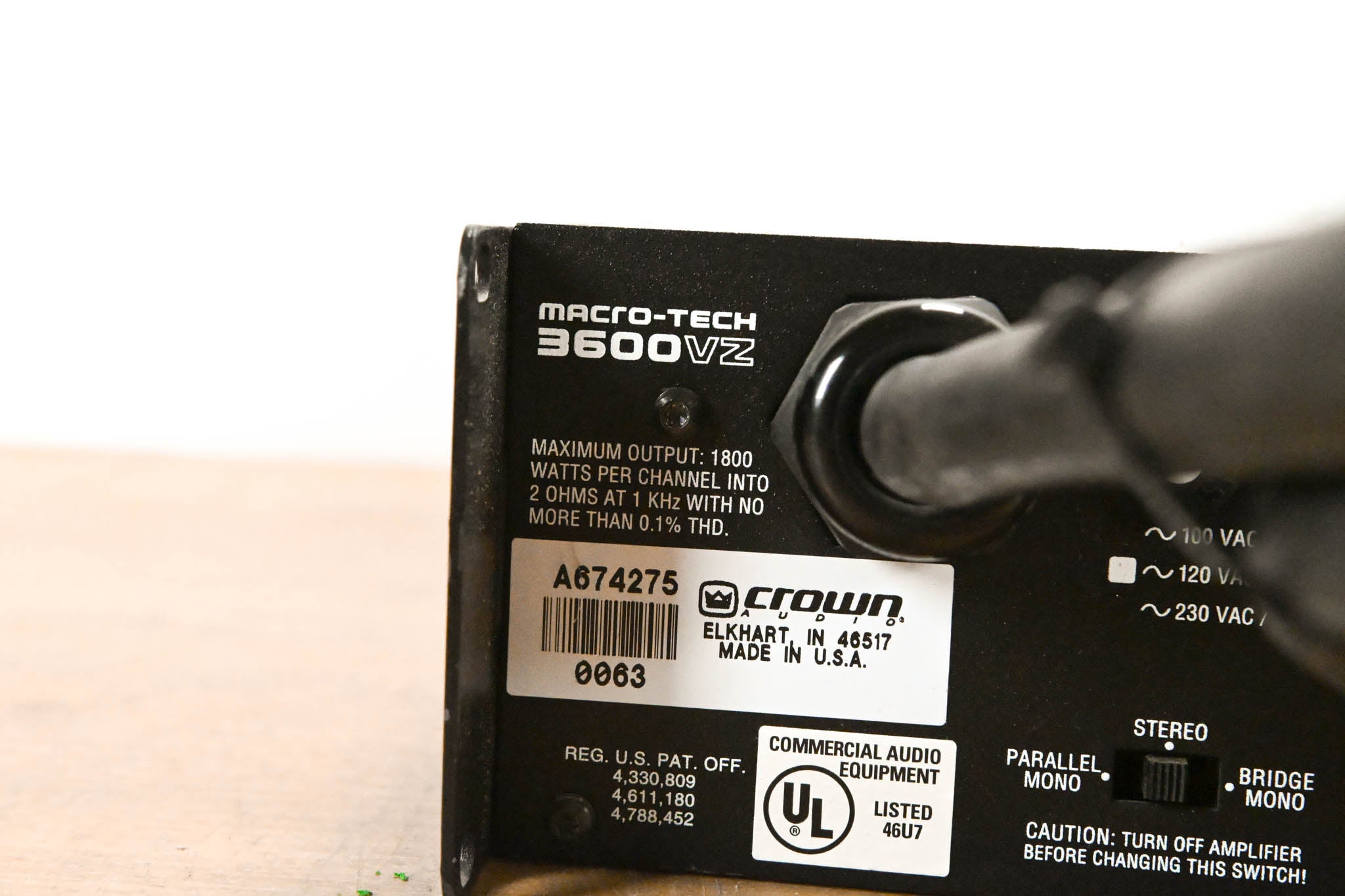 Crown Macro-Tech 3600VZ 2-Channel Power Amplifier