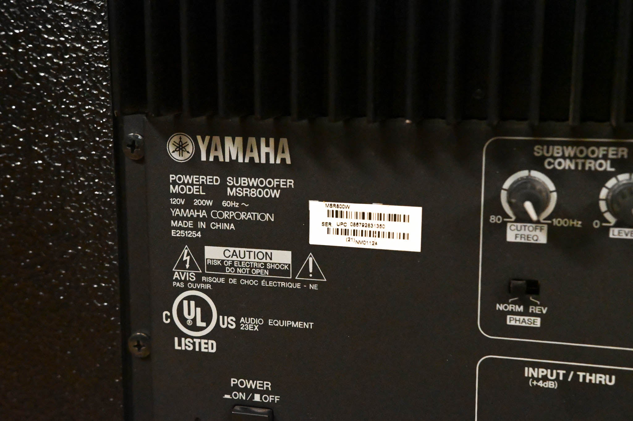Yamaha MSR800W 800 Watt 15" Active Subwoofer