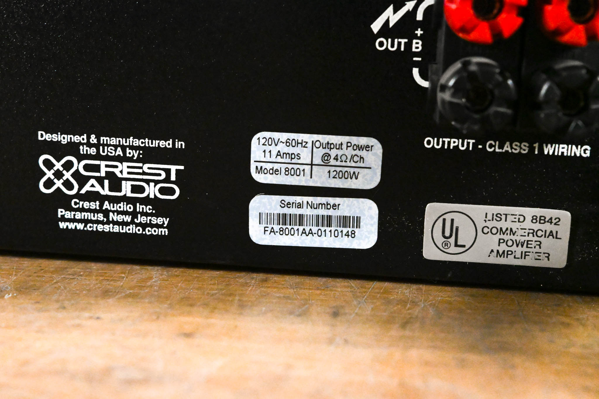 Crest Audio 8001 2-Channel Power Amplifier
