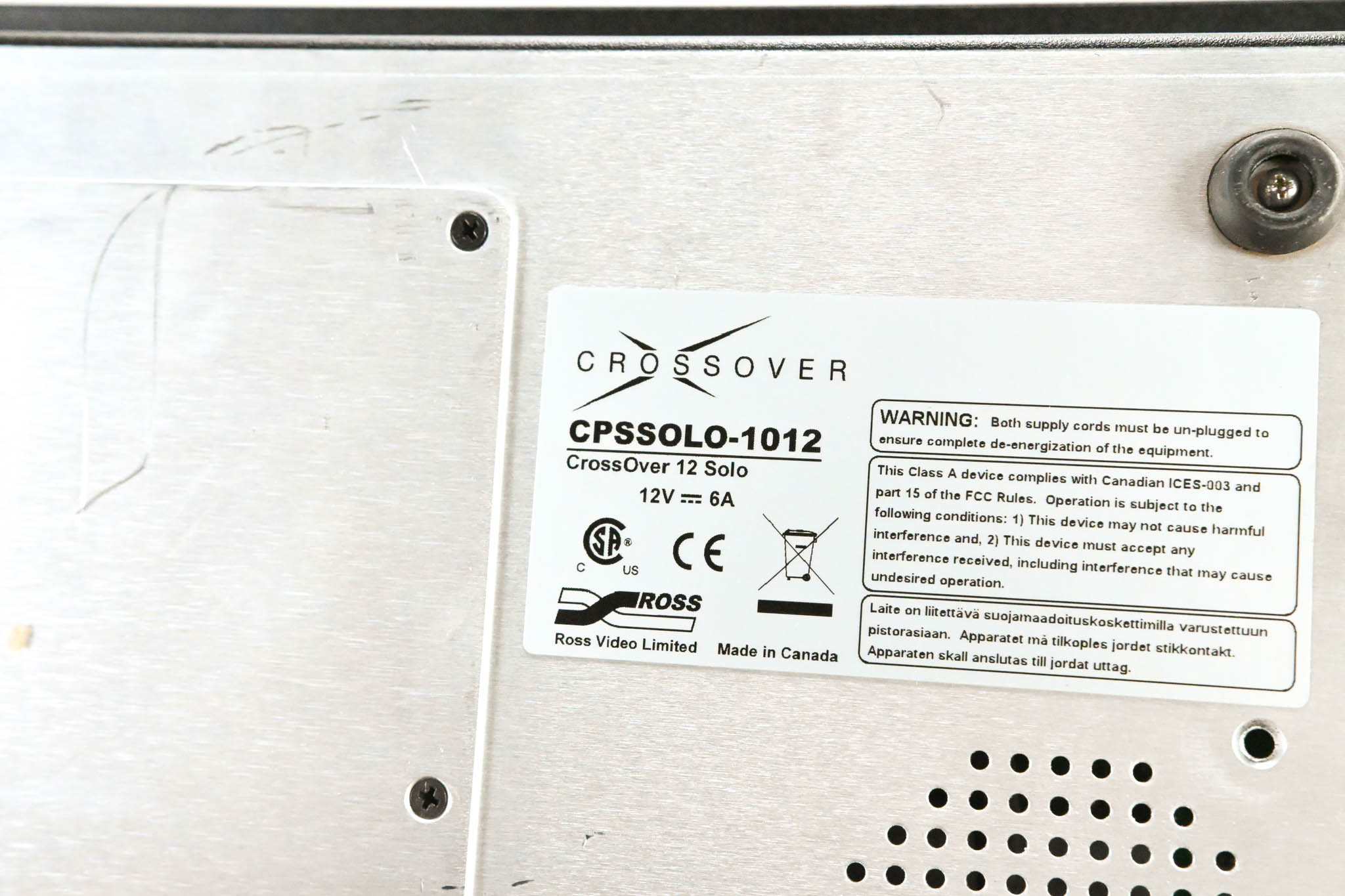 Ross Crossover 12 Solo Video Switcher and Controller (NO POWER SUPPLY)
