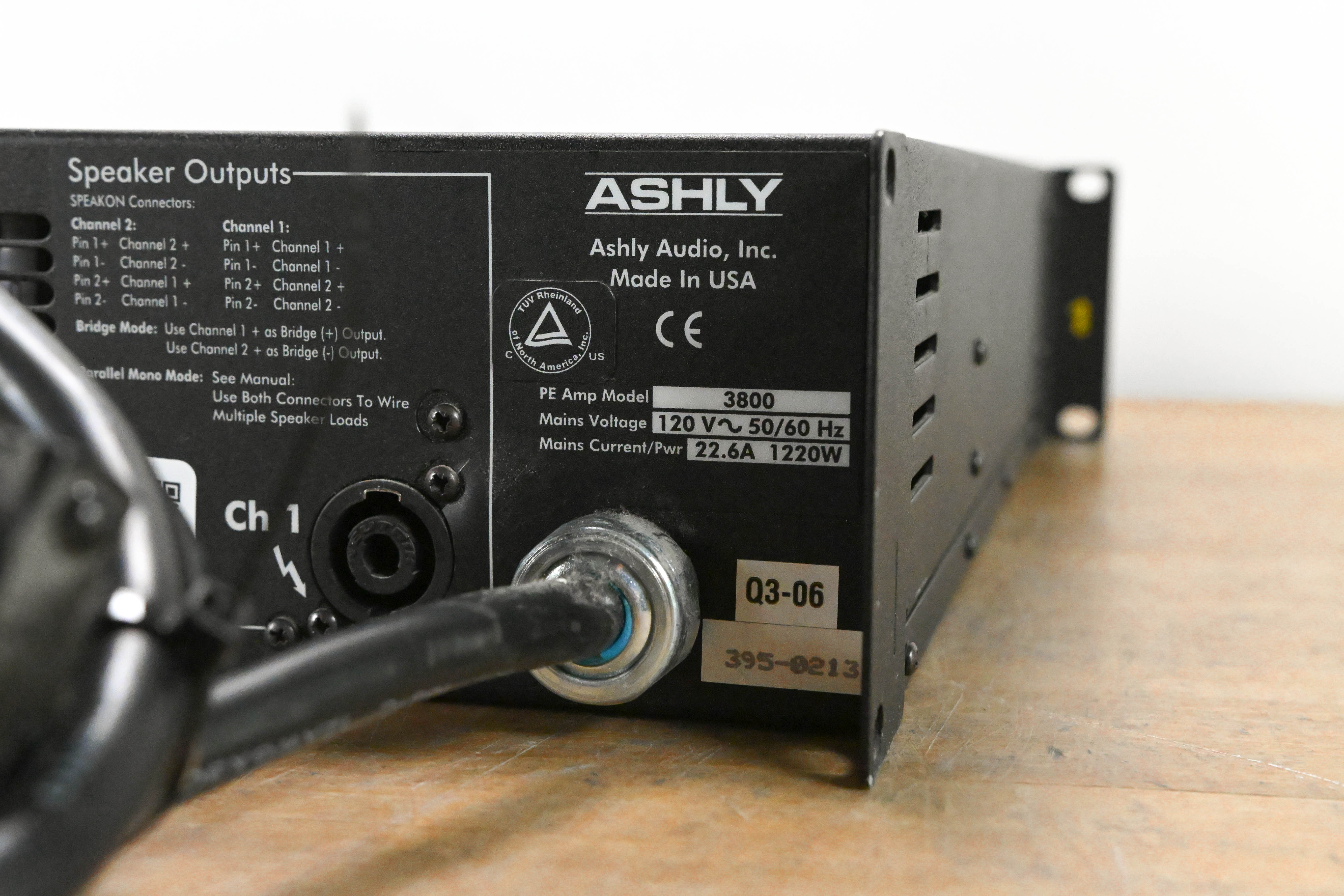 Ashly PE-3800 2-Channel Protea-Enabled 1900W Power Amplifier