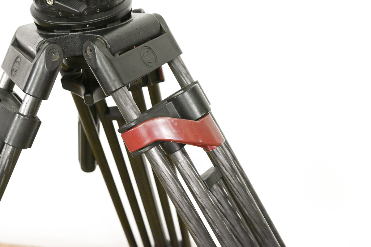 Sachtler DV-12 Fluid Head w/ Speed Lock CF Tripod & Mid-Level Spreader