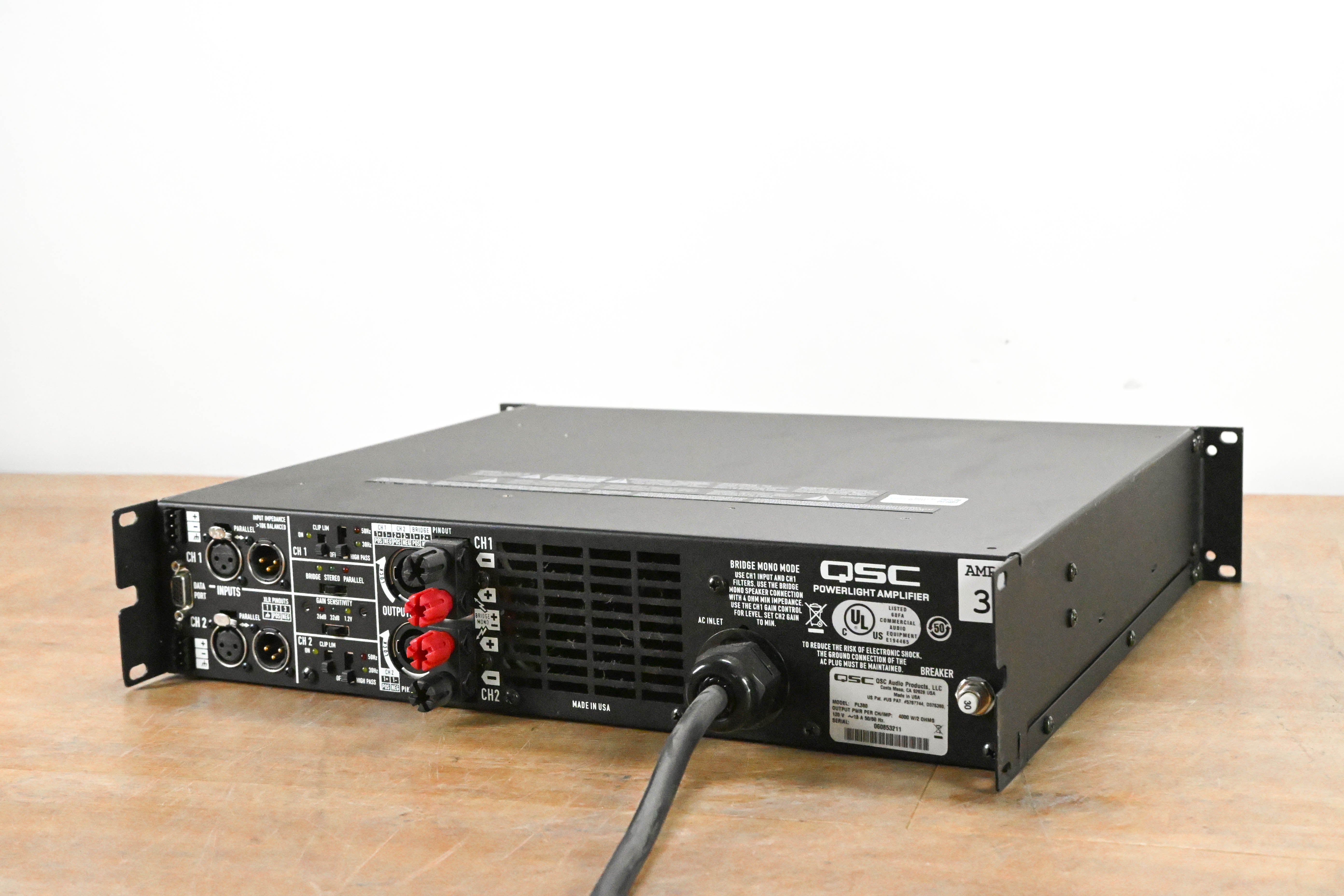 QSC PL380 Powerlight 3 Series 2-Channel Power Amplifier
