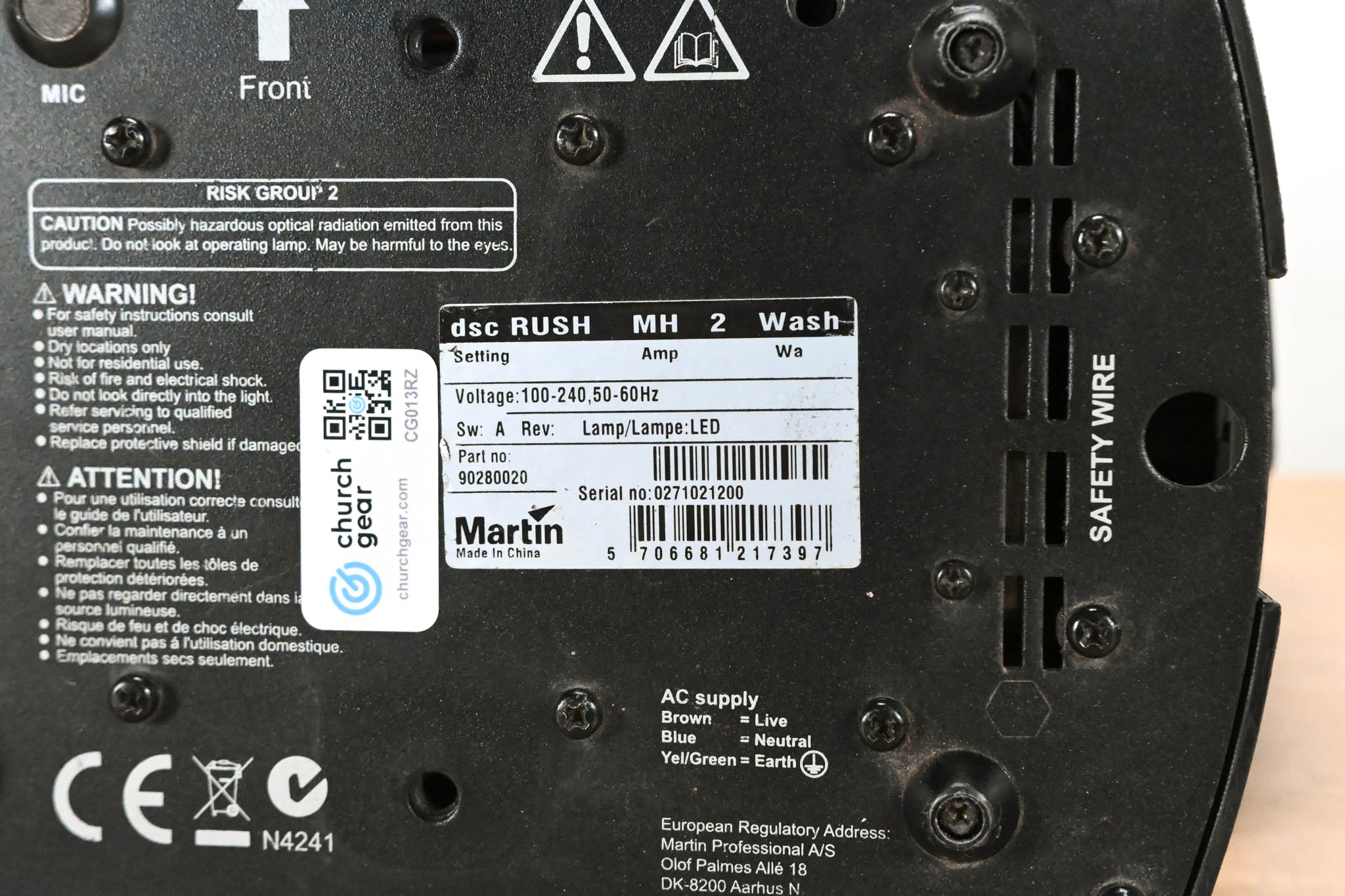 Martin Lighting RUSH MH 2 Wash LED Wash Moving Head Fixture