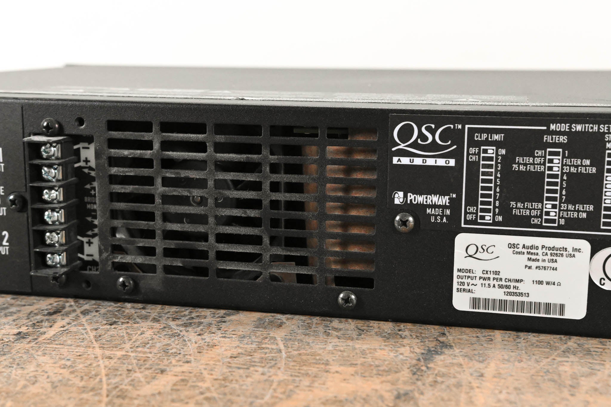 QSC CX1102 700W 2-Channel Power Amplifier