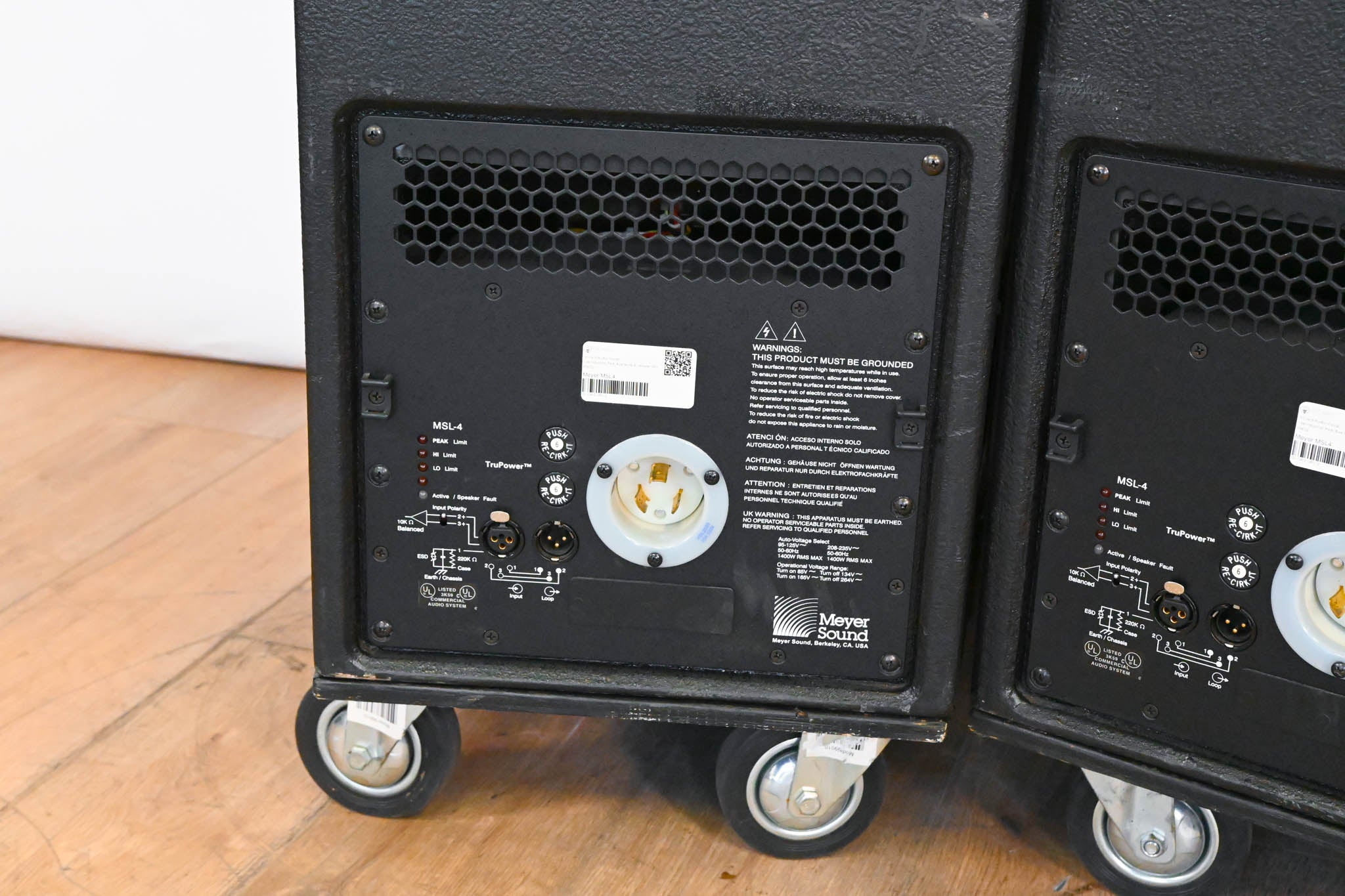 Meyer Sound MSL-4 Self-Powered Reinforcement Speaker (PAIR) w/ Wheels