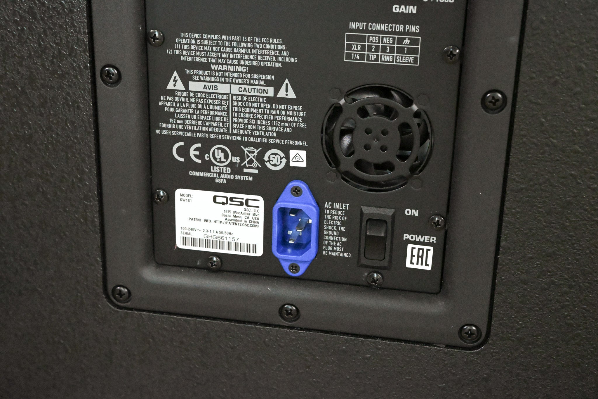 QSC KW181 1000W 18" Powered Subwoofer