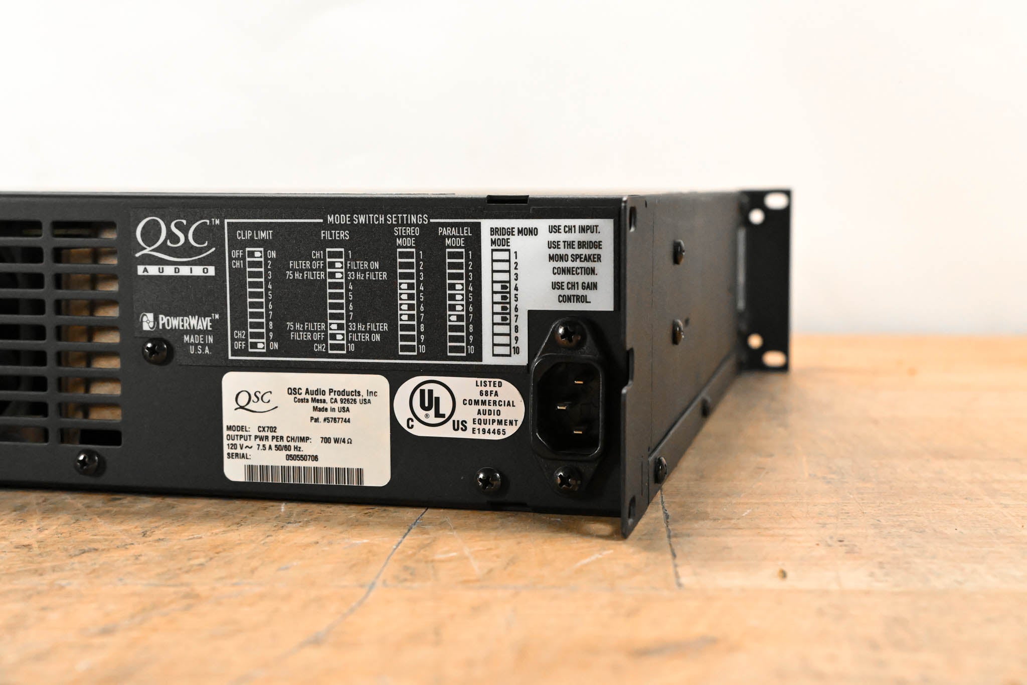 QSC CX702 2-Channel 700W Power Amplifier