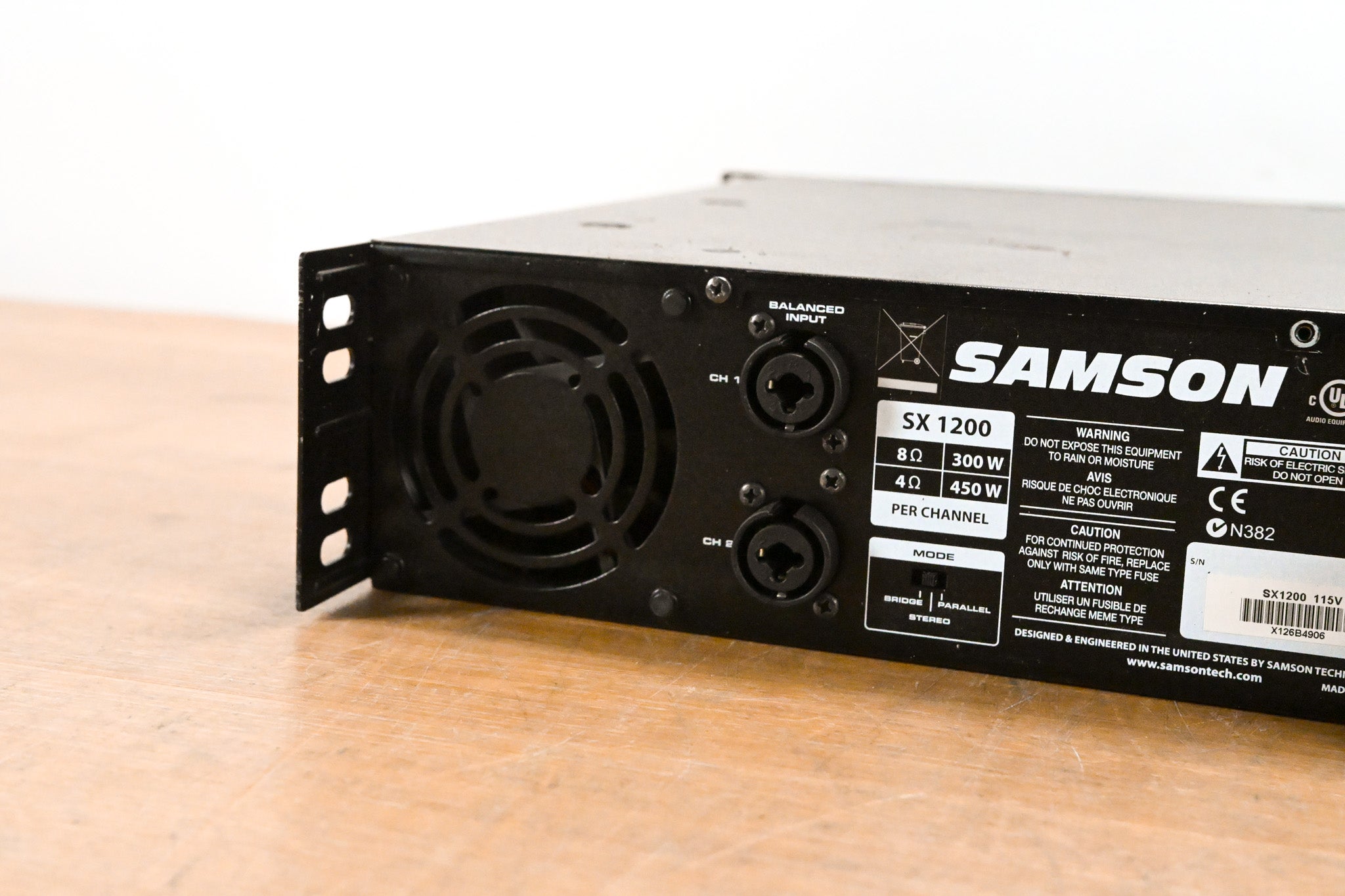 Samson SX1200 2-Channel Rack-Mount Power Amplifier