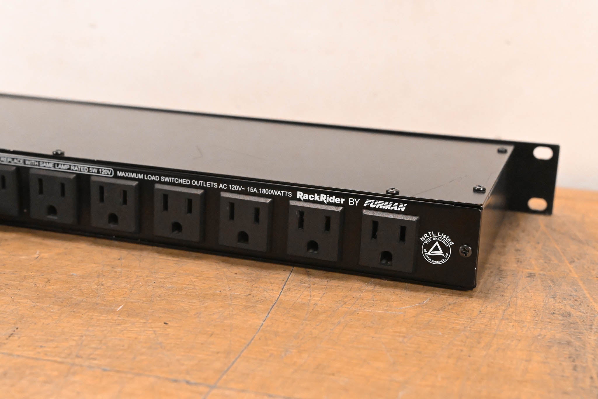 Furman RackRider RR-15PLUS 1RU Power Conditioner w/ Lights + V-Meter