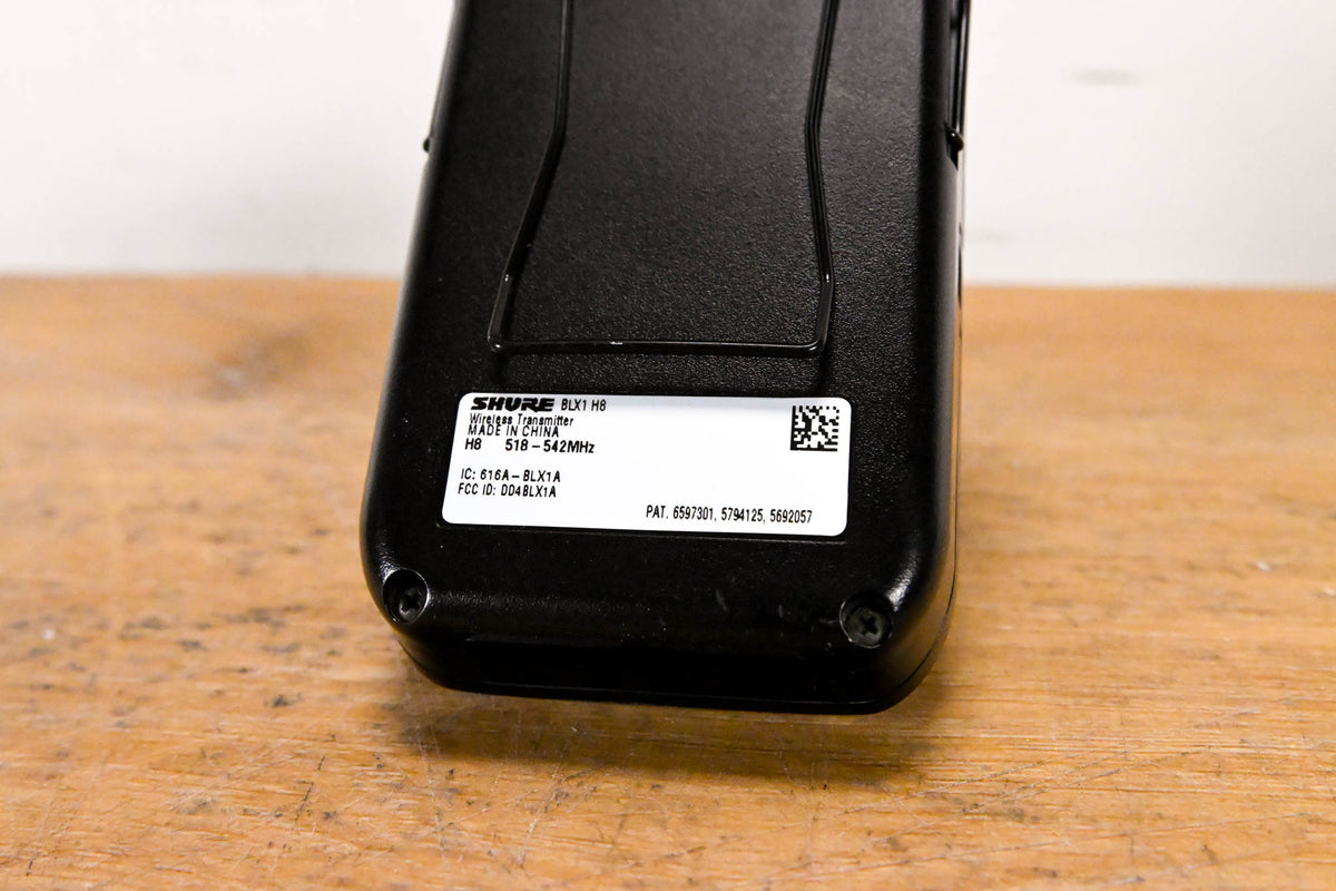 Shure BLX1 Wireless Bodypack Transmitter - H8 Band: 518-542 MHz