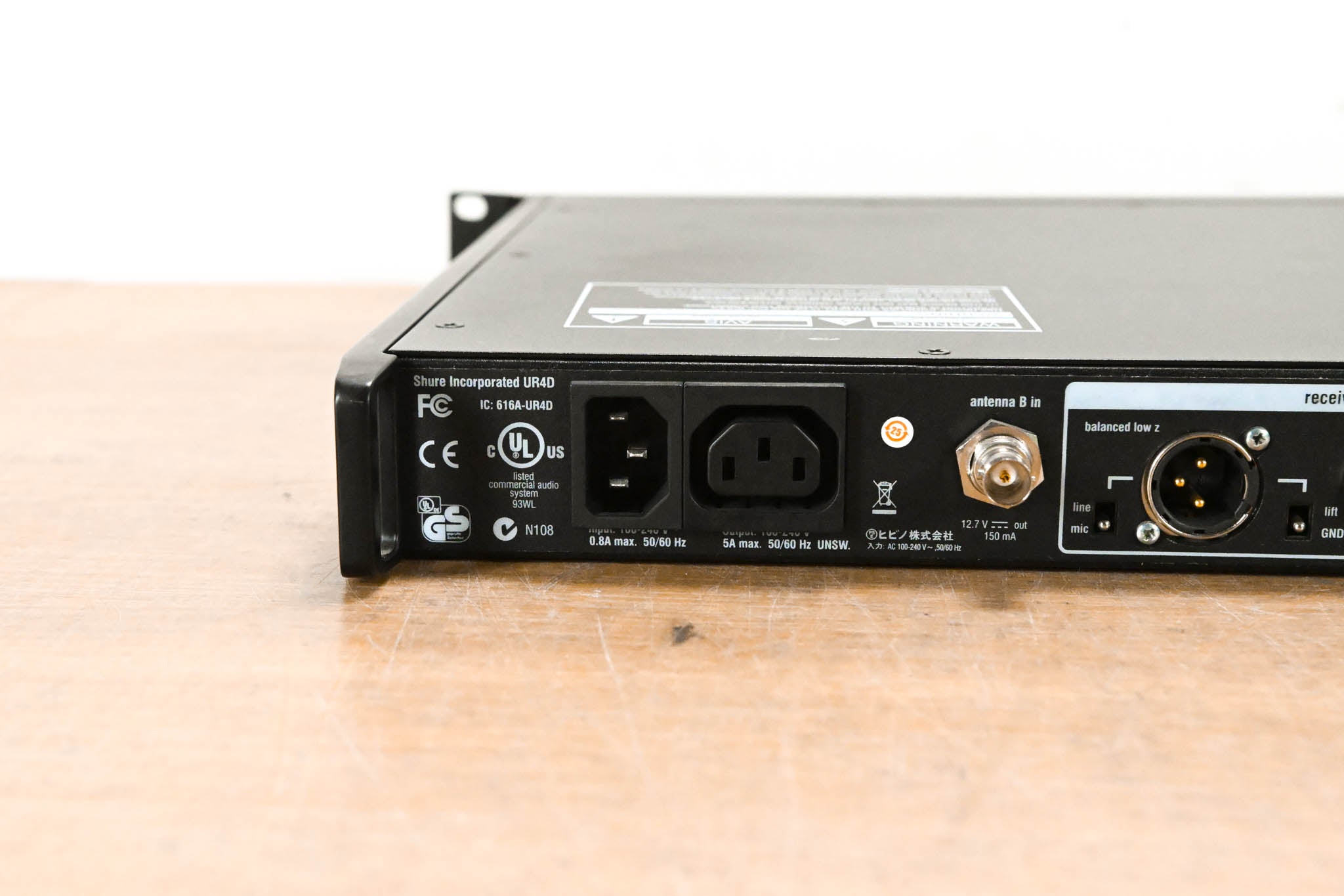 Shure UR4D Wireless Receiver w/ two UR1 Belt Packs - L3 Band