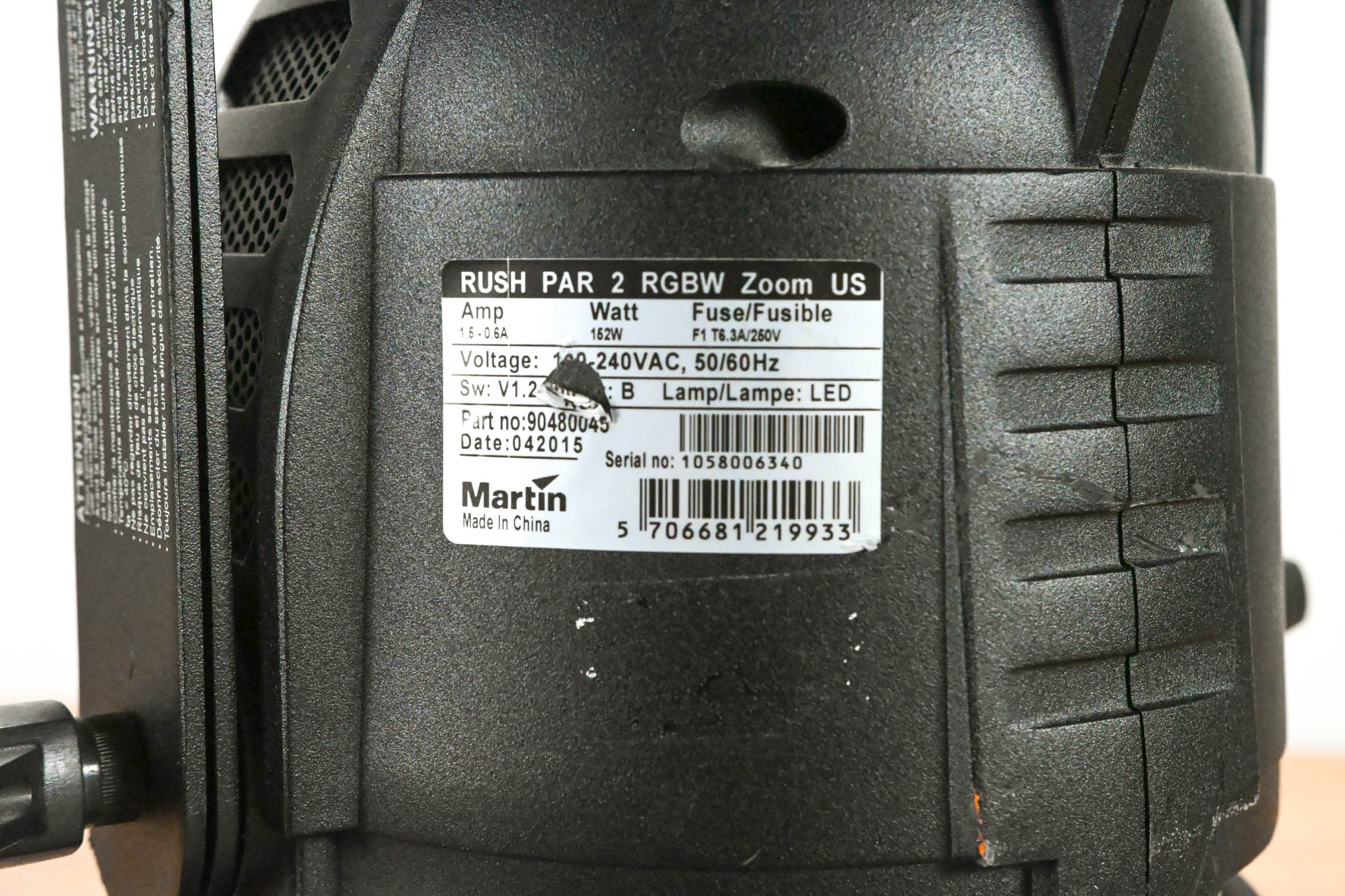 Martin Lighting RUSH PAR 2 RGBW Zoom US LED Par Can