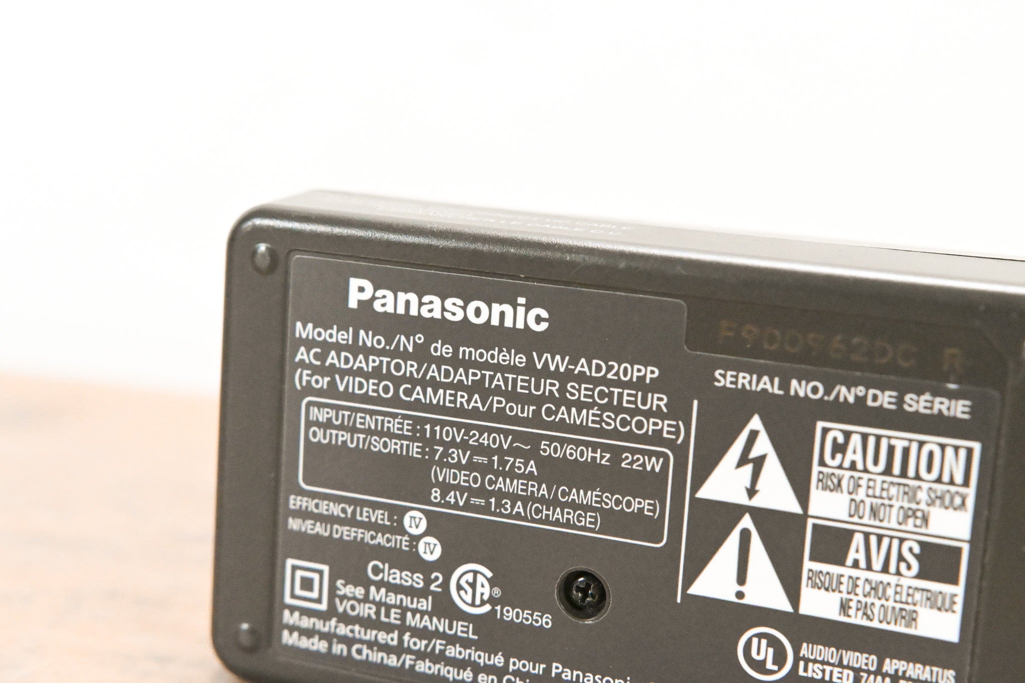 Panasonic VW-AD20 AC Adapter (NO POWER SUPPLY)