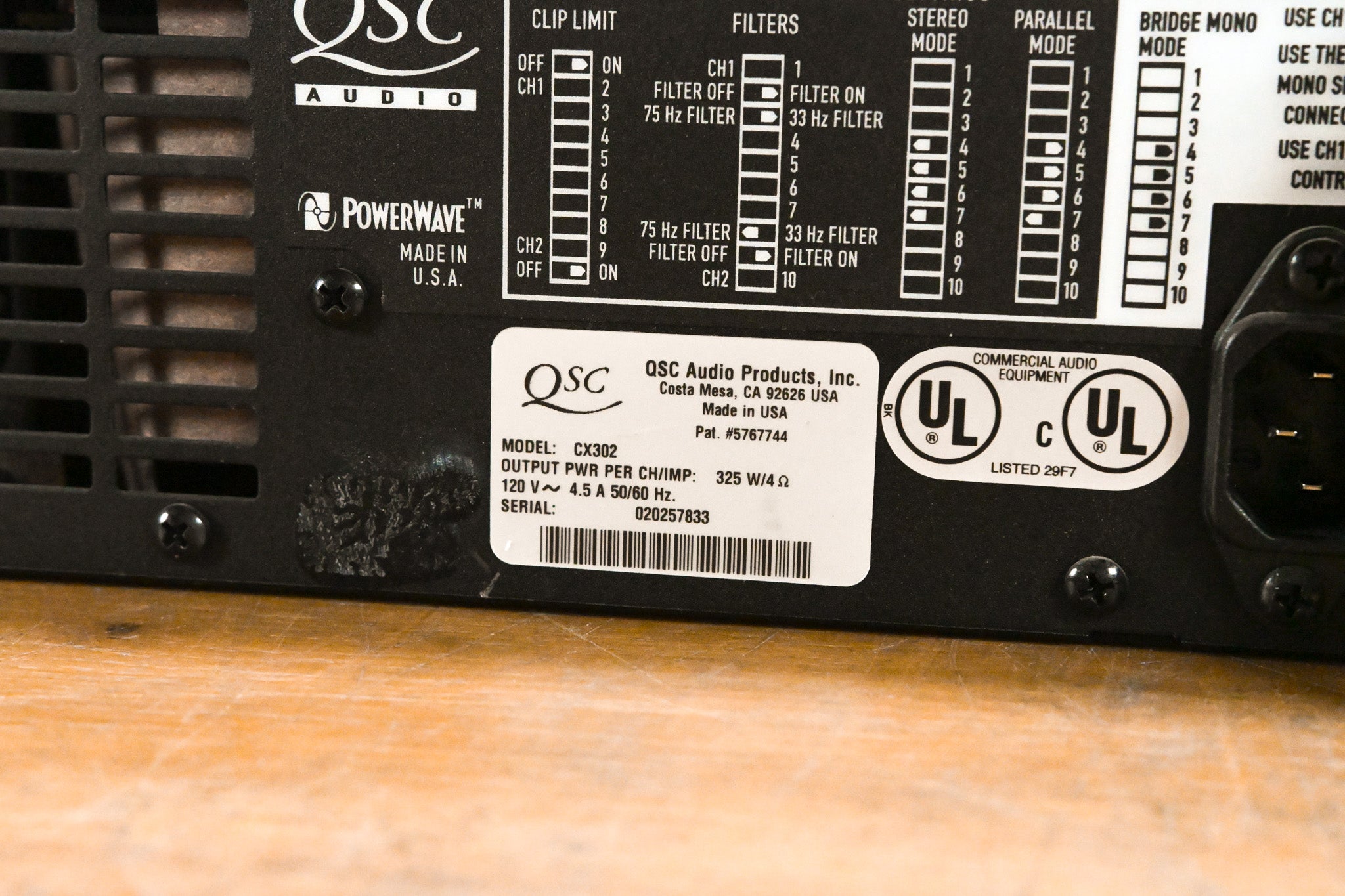 QSC CX302 2-Channel Power Amplifier