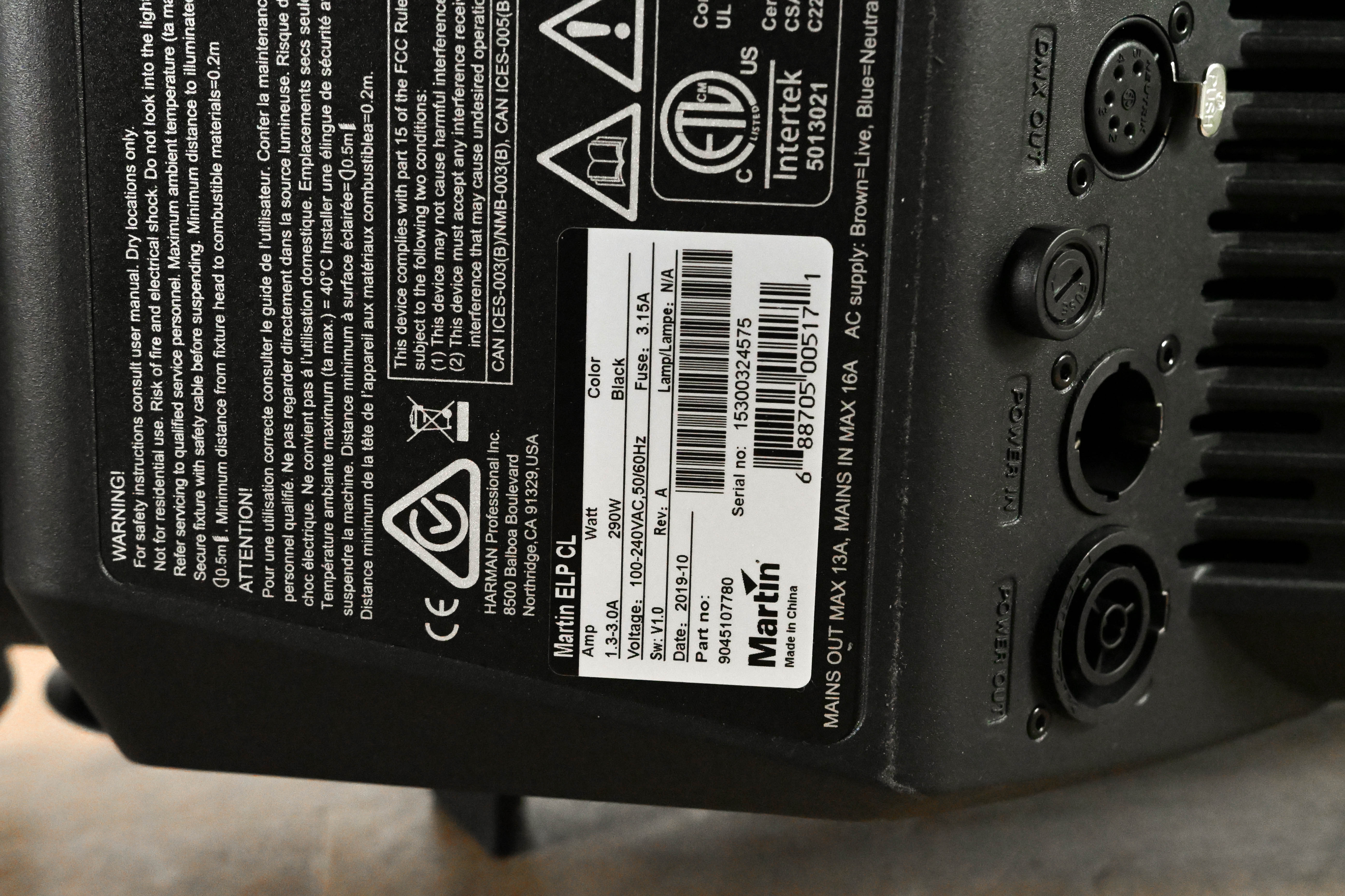 Martin ELP CL Color LED Ellipsoidal Light w/ ETC 10 Degree Lens Tube