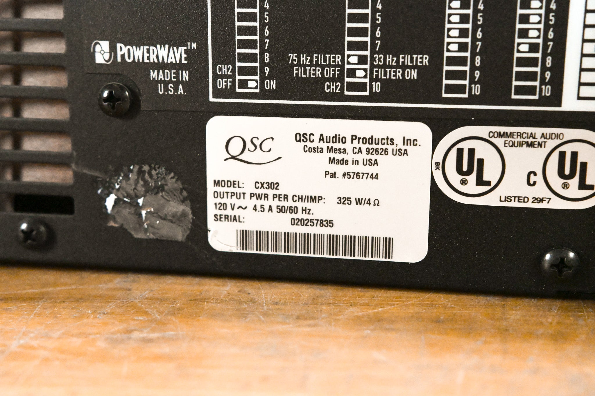 QSC CX302 2-Channel Power Amplifier