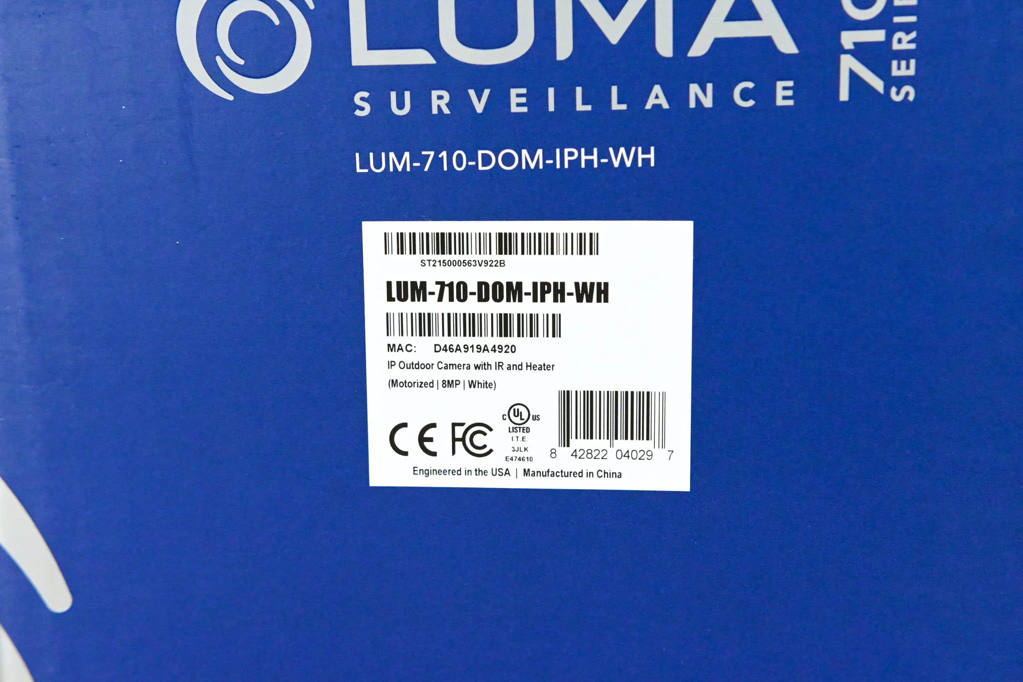 Luma Surveillance LUM-710-DOM-IPH-WH Dome IP Outdoor Camera - White