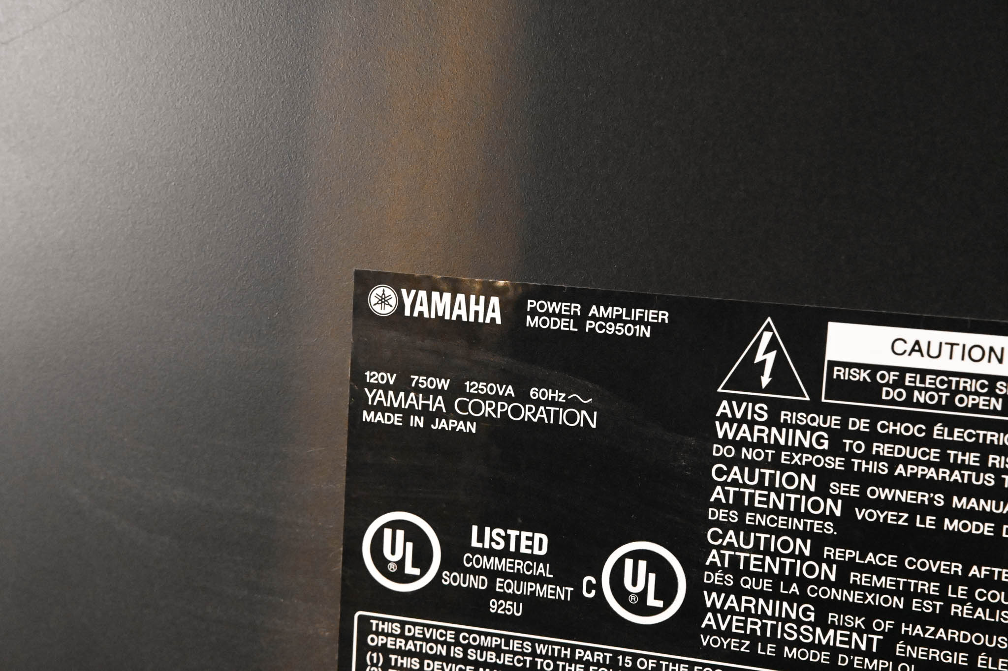 Yamaha PC9501N Two-Channel Power Amplifier