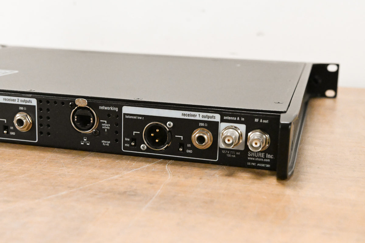 Shure UR4D+ Dual-Channel Wireless Receiver - G1 Band: 470-530 MHz