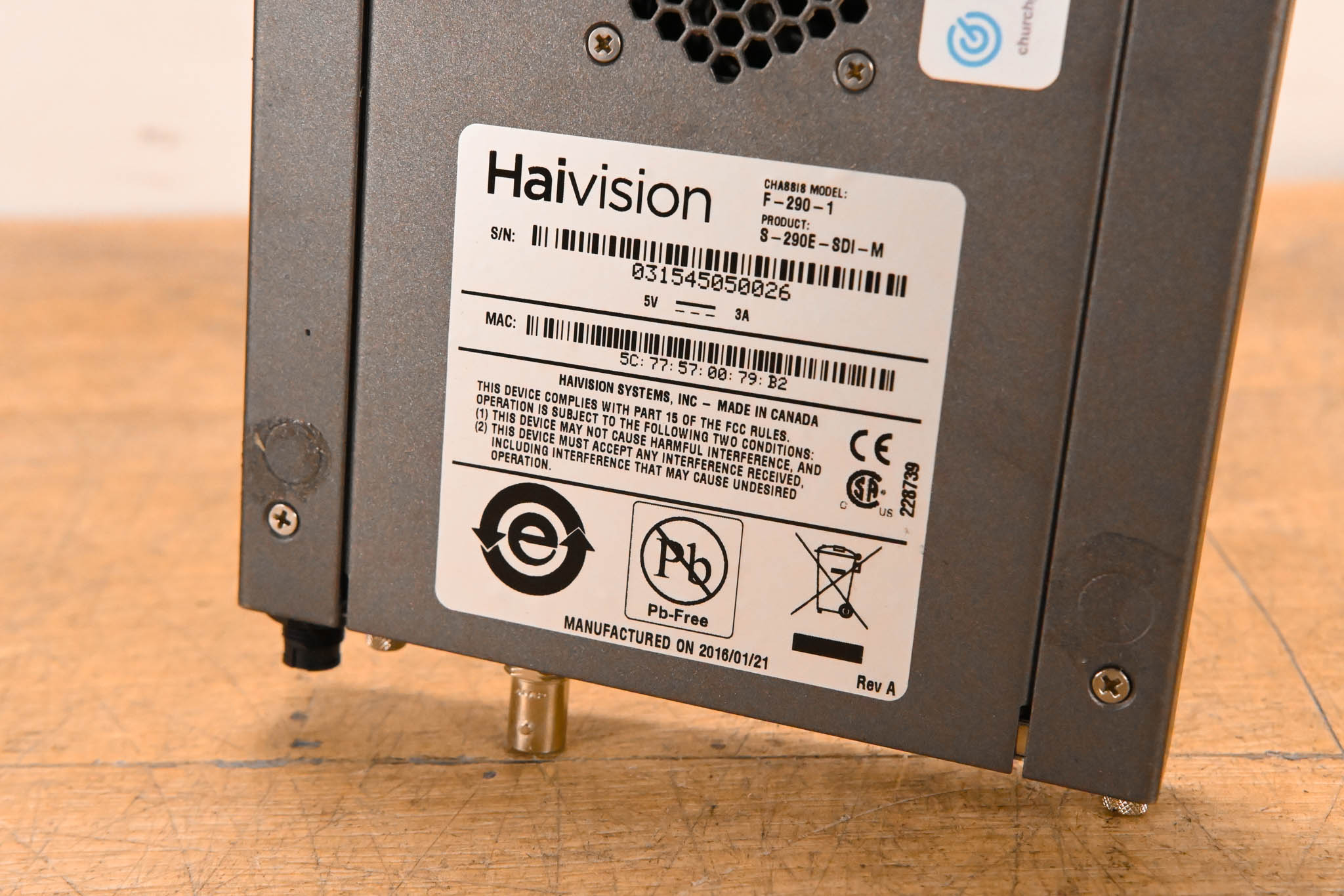 HaiVision S-290E-SDI-M Makito SDI Encoder Appliance (NO POWER SUPPLY)
