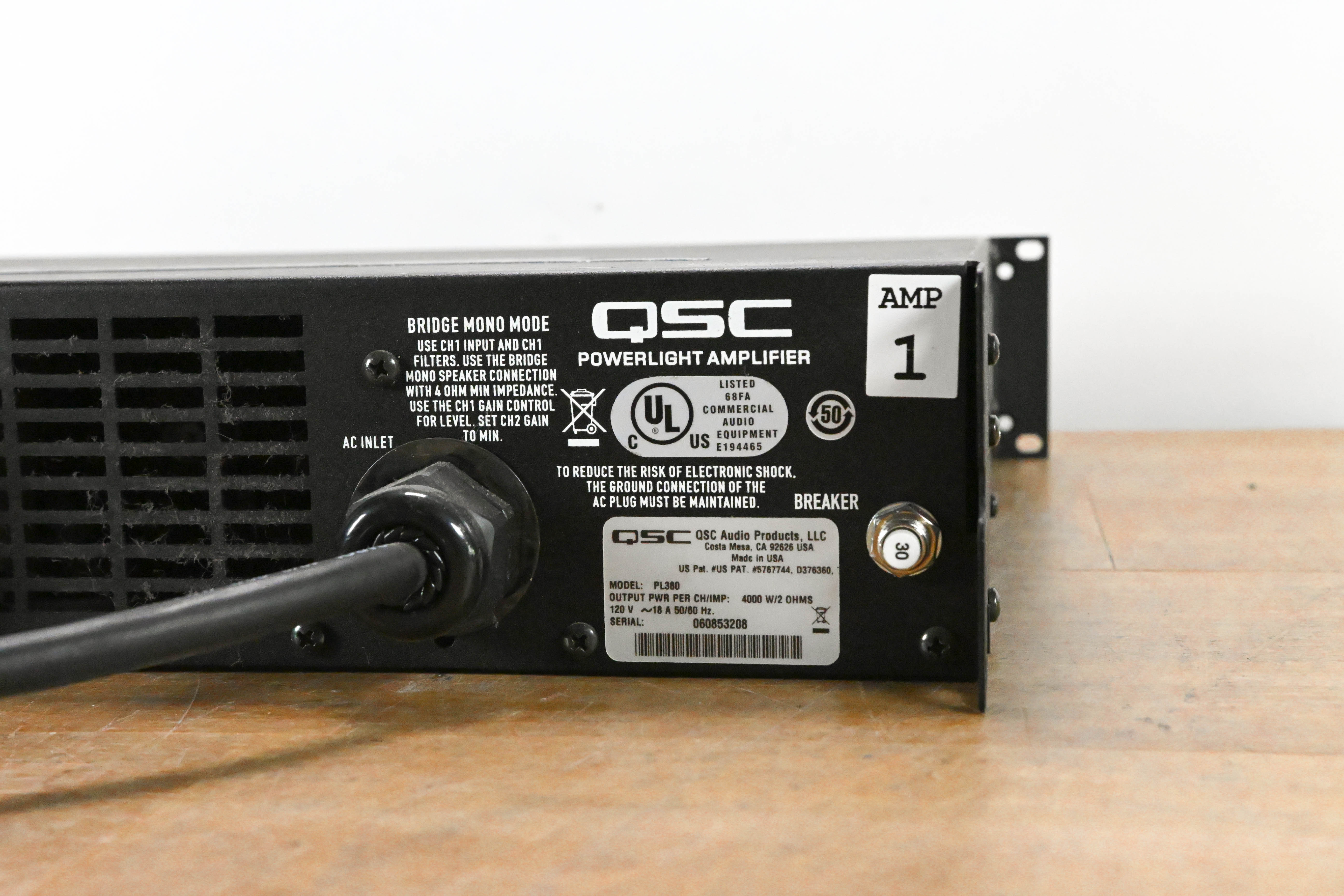 QSC PL380 Powerlight 3 Series 2-Channel Power Amplifier