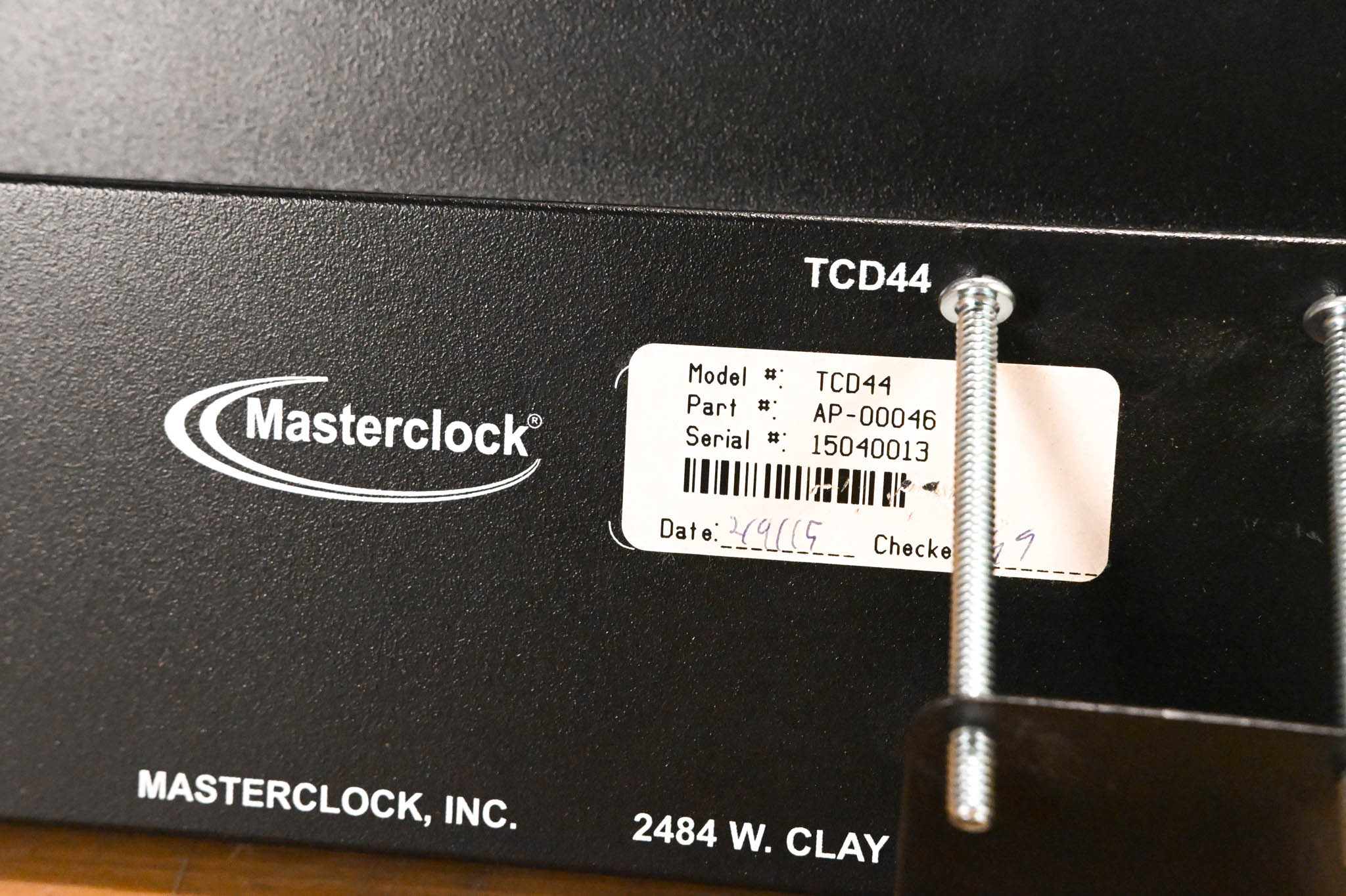 Masterclock TCD44 Time Code Display Studio Clock (NO POWER SUPPLY)