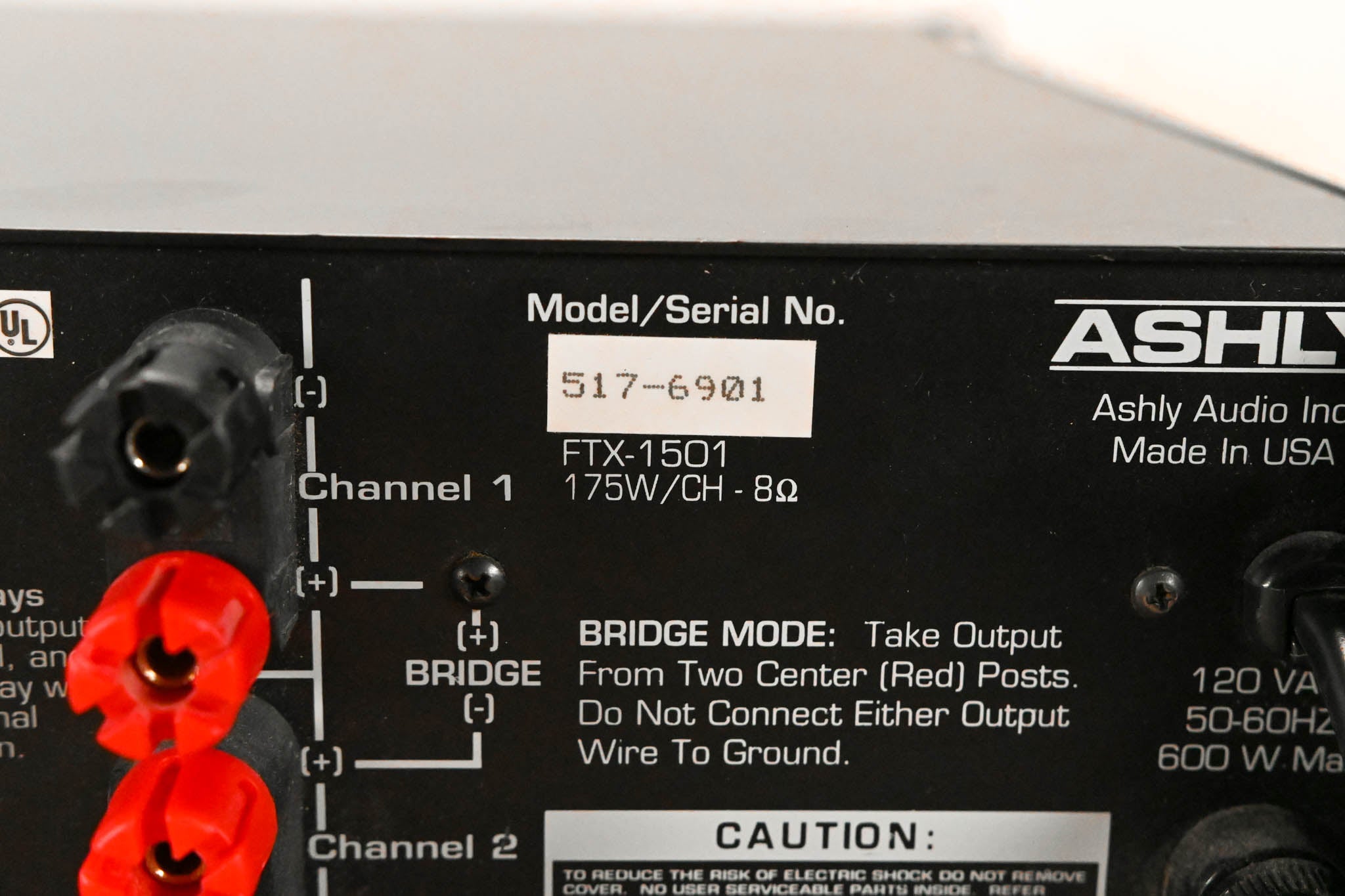 Ashly FTX-1501 FTX Series III Stereo MOSFET Power Amplifier