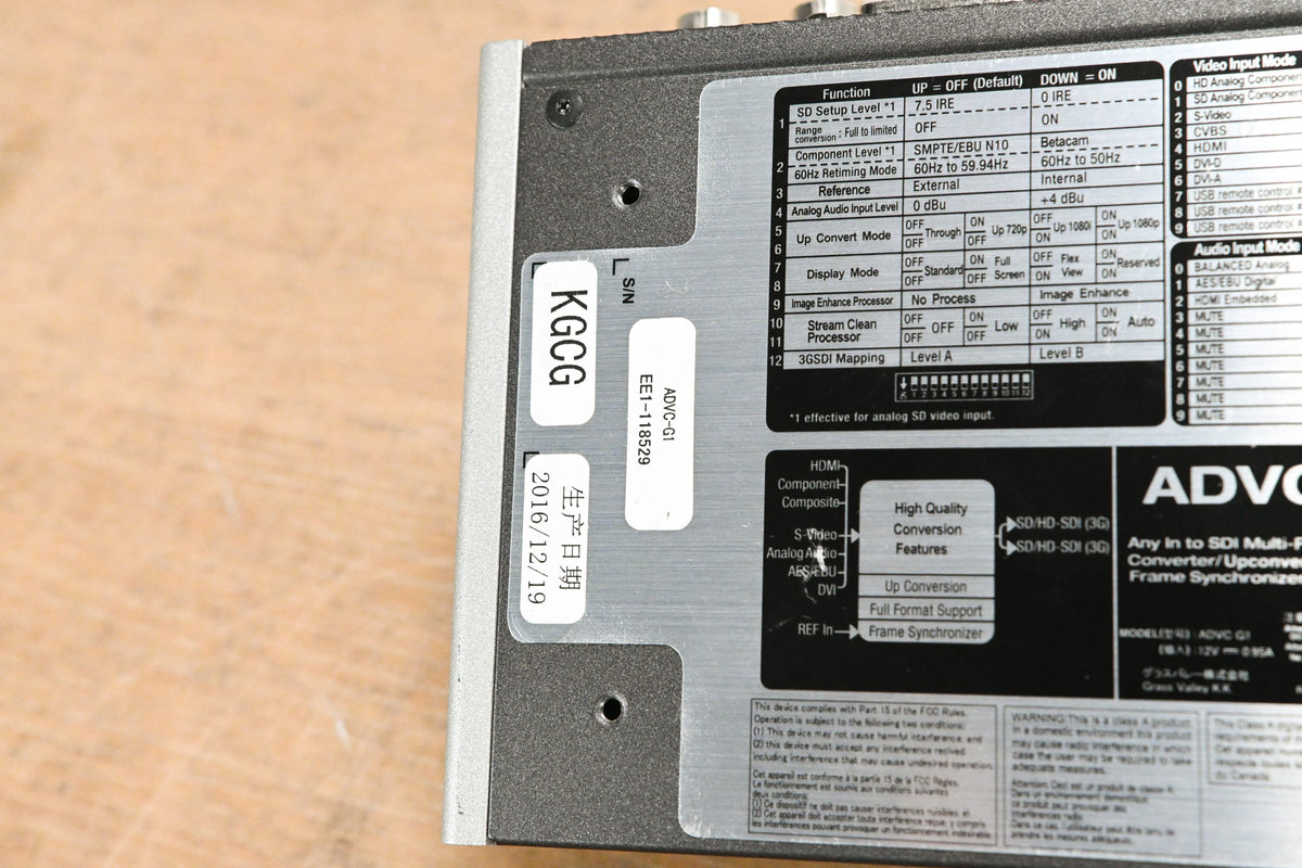 Grass Valley ADVC G1 Any-In to SDI Converter/Upconverter with Frame Sync