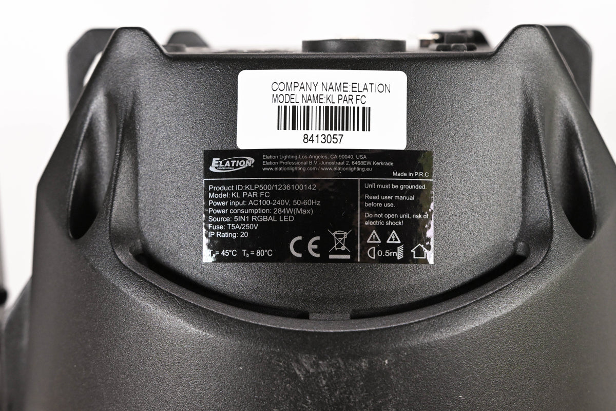 Elation KL PAR FC 280W RGBMA LED Par Wash Light - Black (NO POWER CABLE)