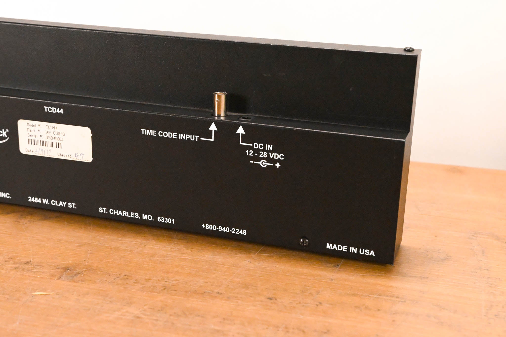 Masterclock TCD44 Time Code Display Studio Clock (NO POWER SUPPLY)