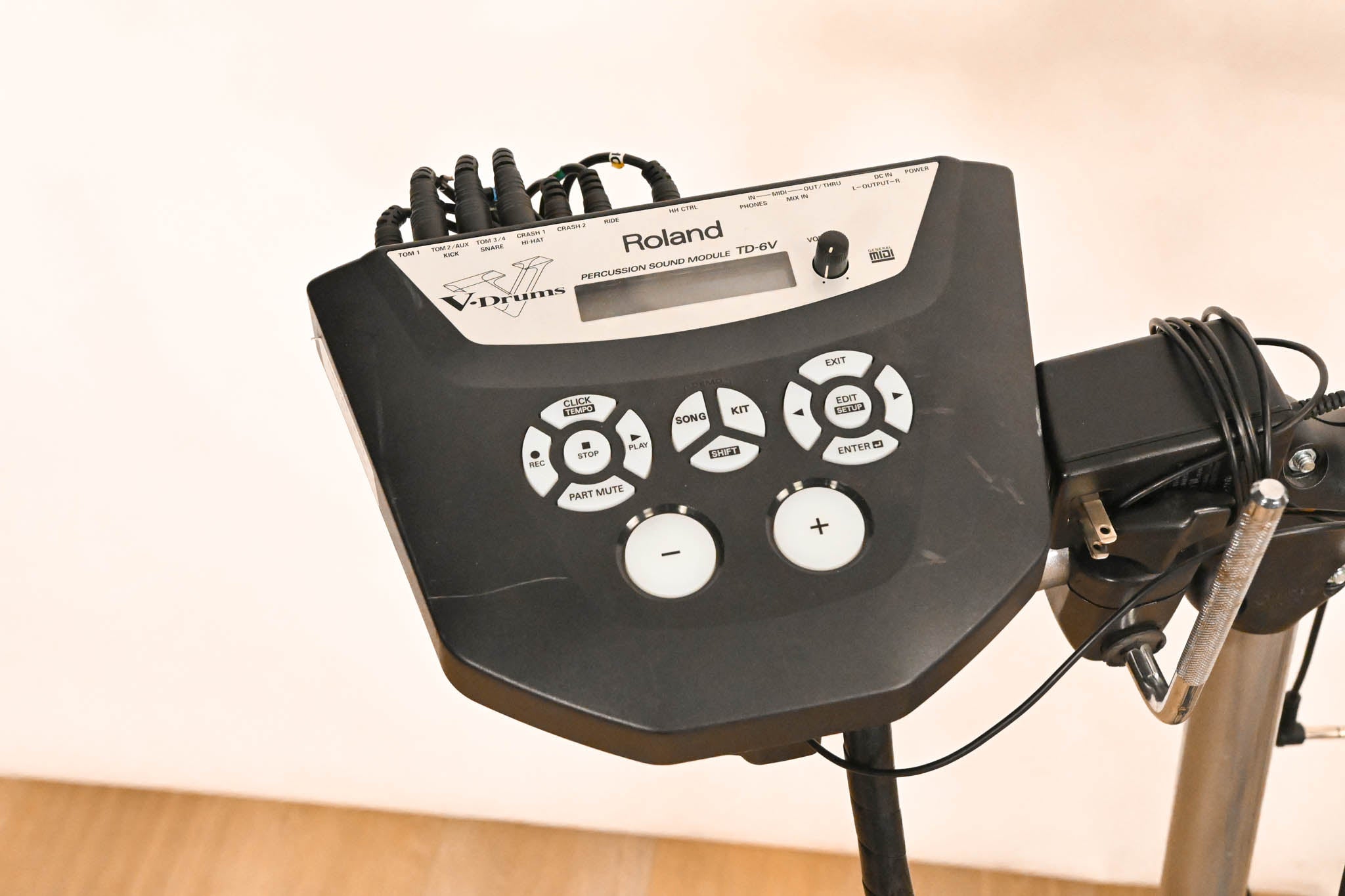 Roland TD-6V Electronic Drum Kit Module w/Frame + Cables (NO DRUM PADS)