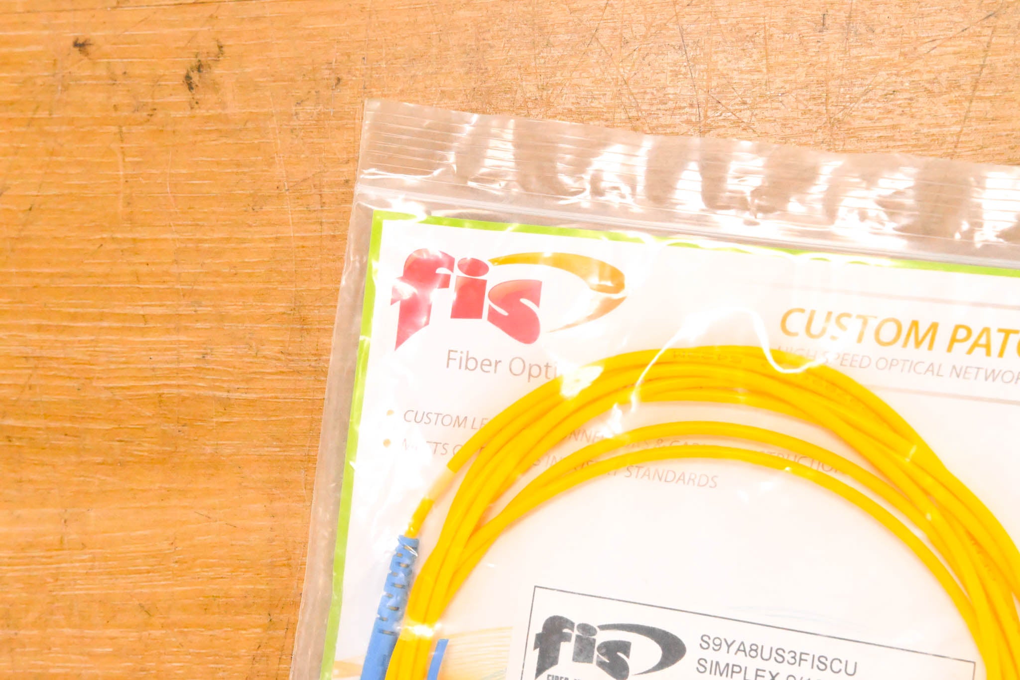 FIS SC/APC-ST/UPC Simplex Single Mode Fiber Cable - 3m