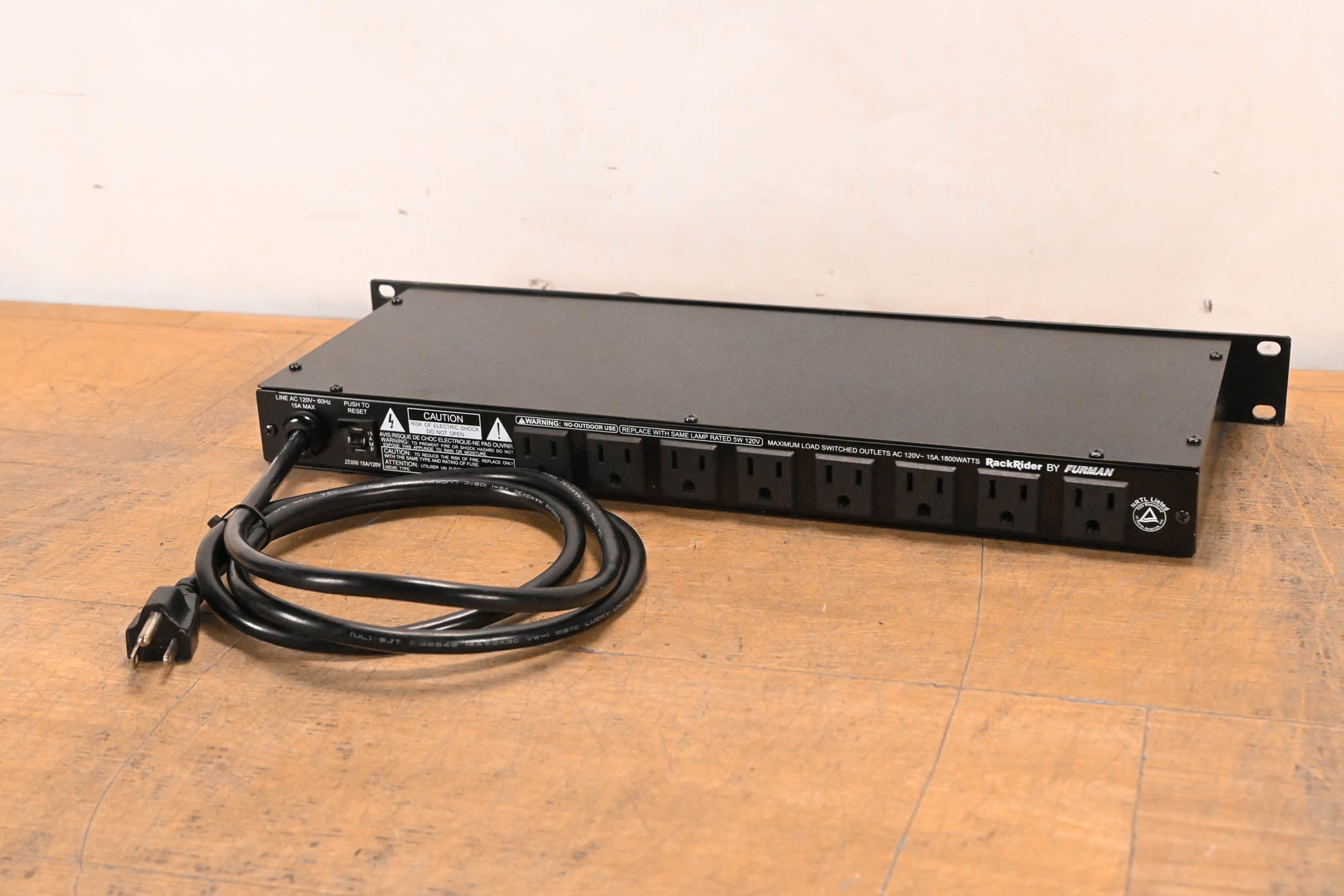 Furman RackRider RR-15PLUS 1RU Power Conditioner w/ Lights + V-Meter