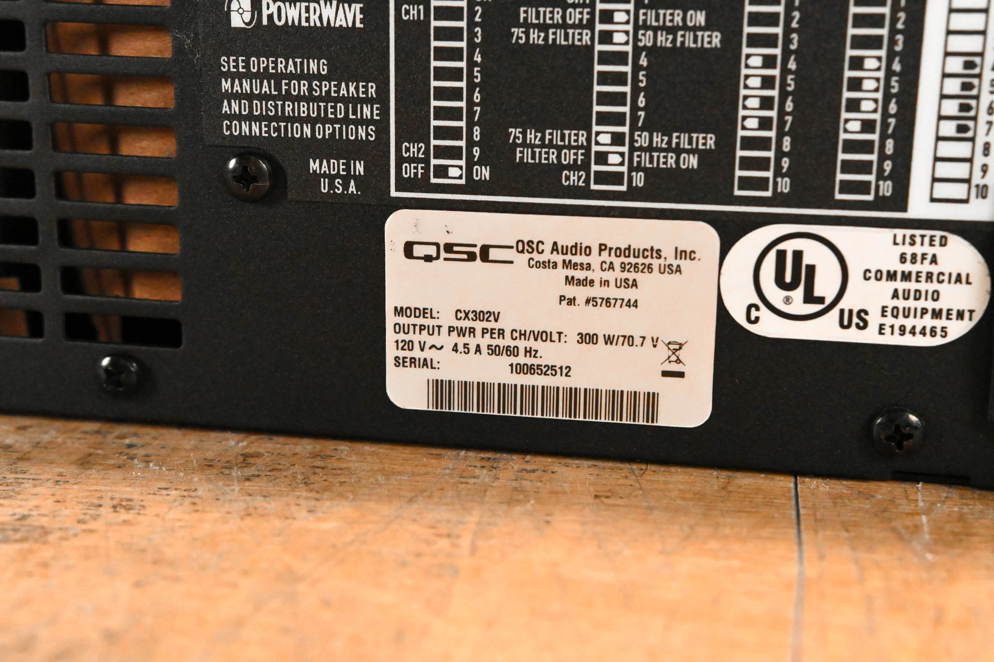 QSC CX302V 2-Channel Power Amplifier